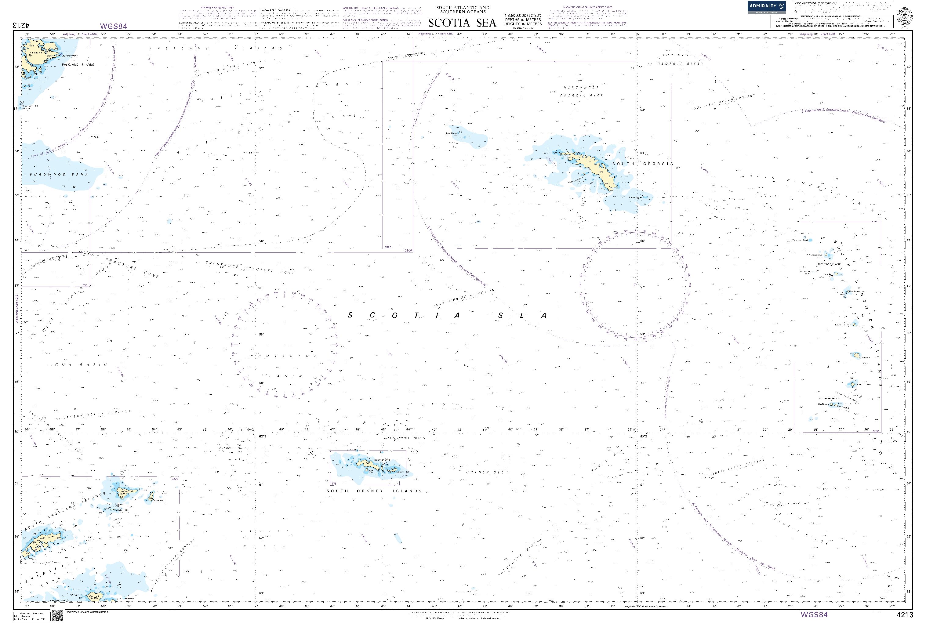 British Admiralty Nautical Chart 4213: Scotia Sea