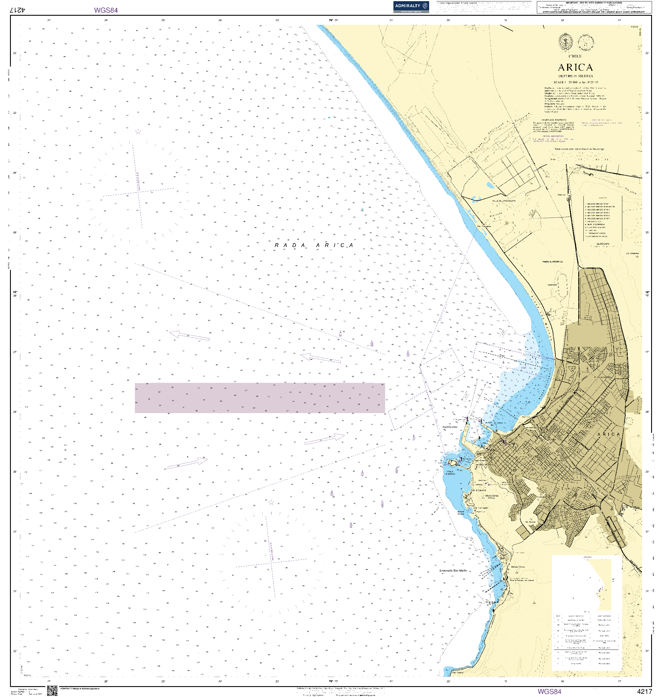 British Admiralty Nautical Chart  4217: Arica