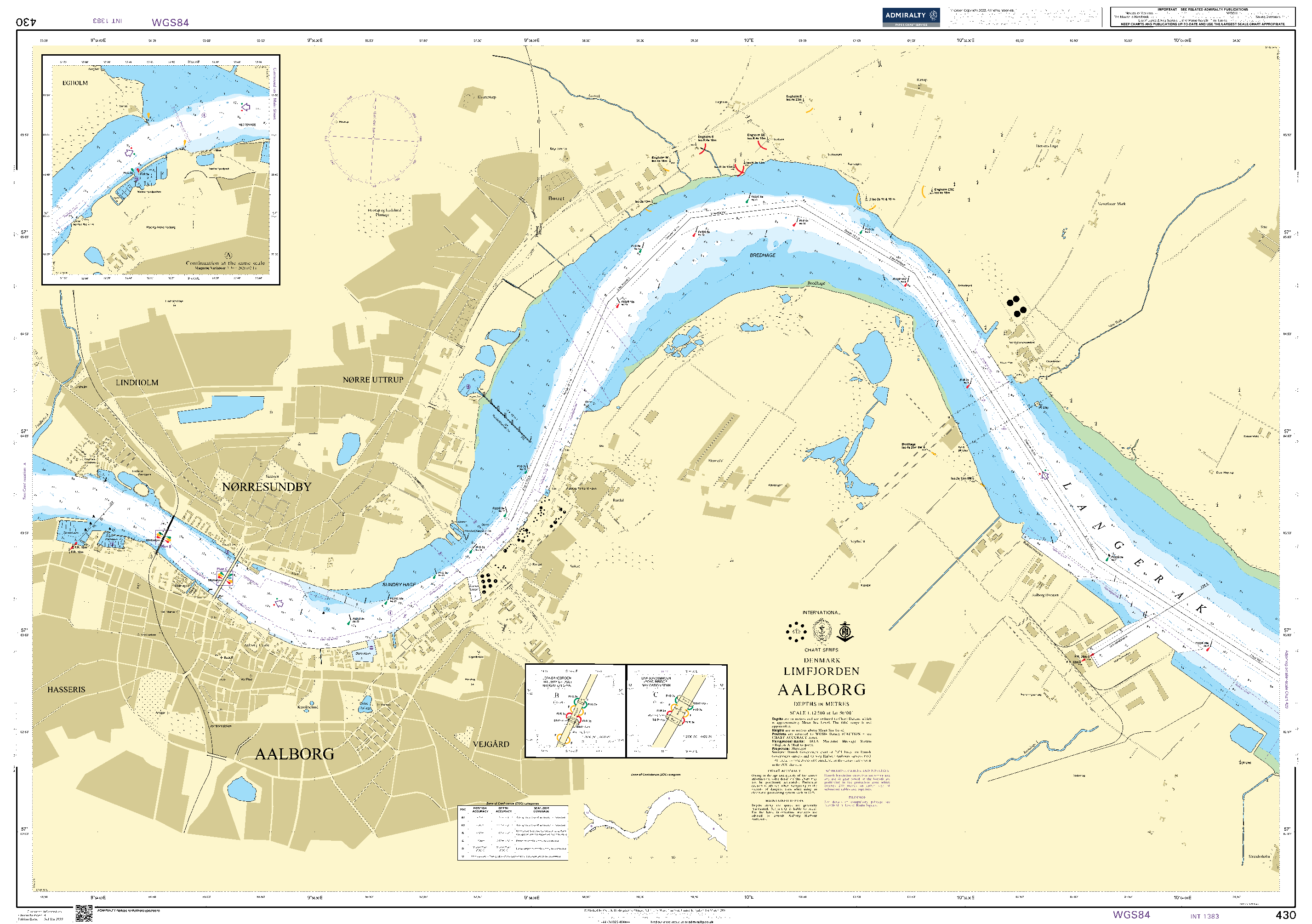 British Admiralty Nautical Chart 430: Aalborg