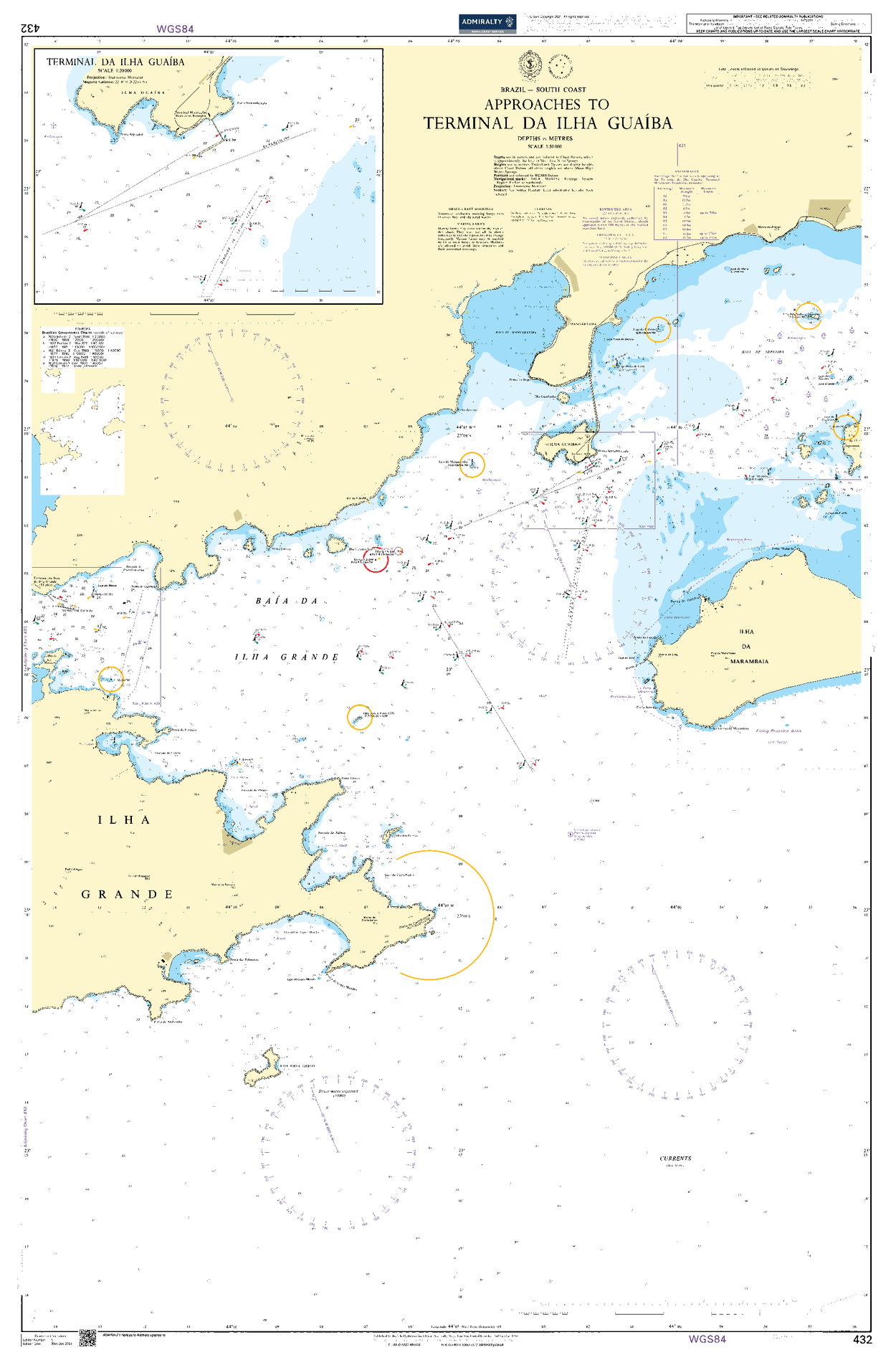 British Admiralty Nautical Chart 432: Ilha Guaiba - Amnautical