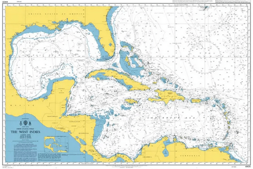 British Admiralty Nautical Chart 4400: The West Indies