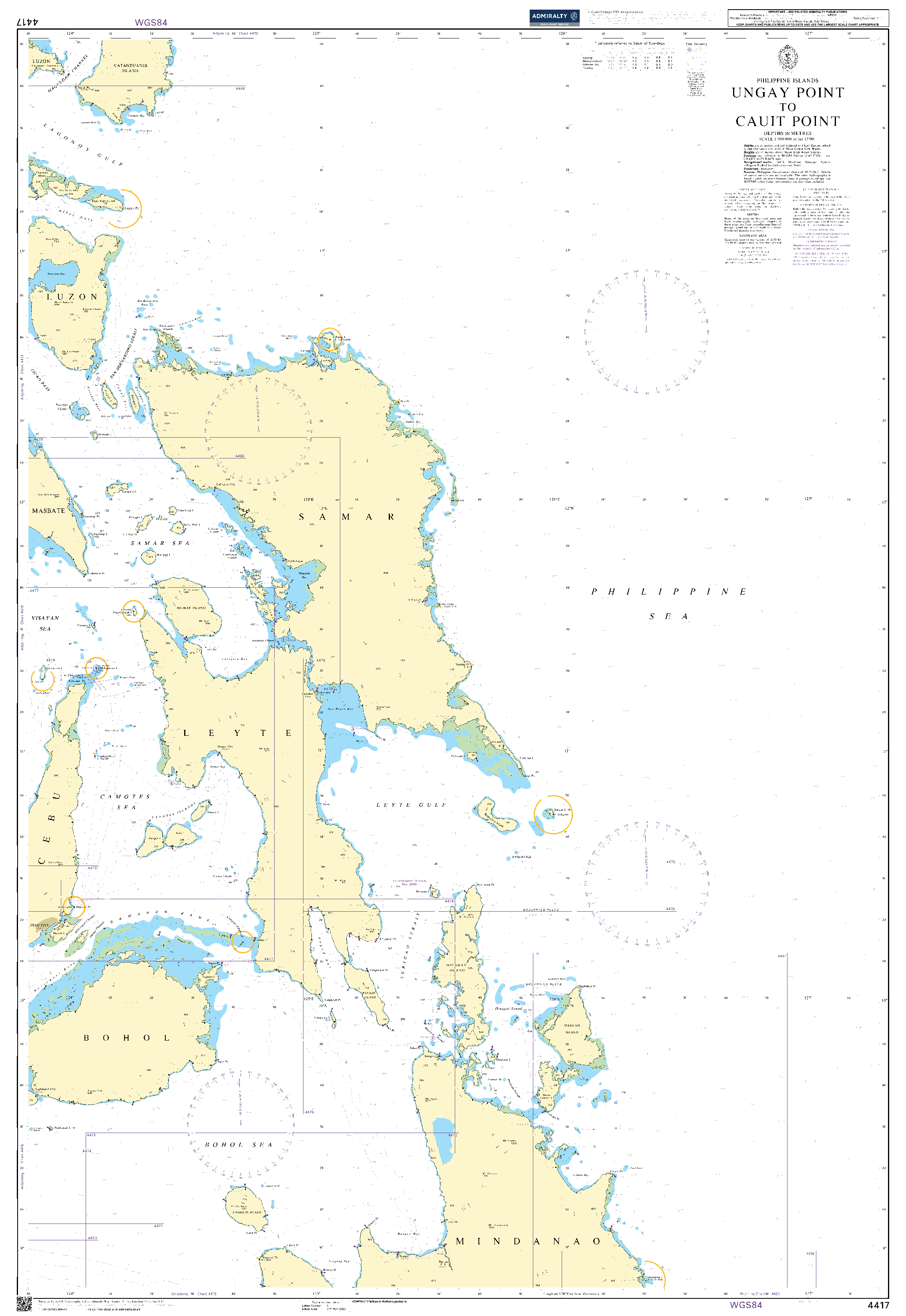 British Admiralty Nautical Chart 4417: Ungay Point to Cauit Point