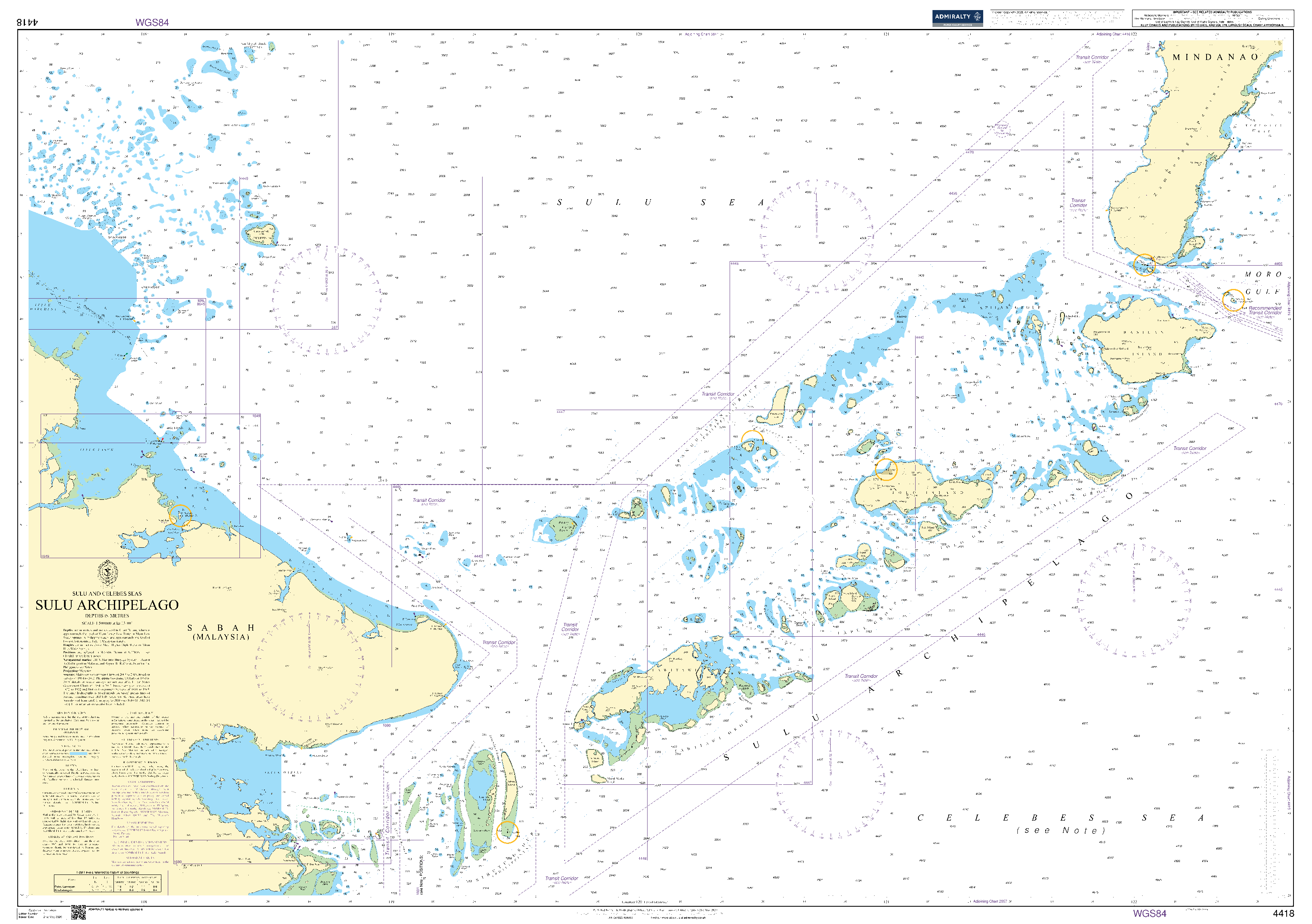 British Admiralty Nautical Chart 4418: Sulu Archipelago