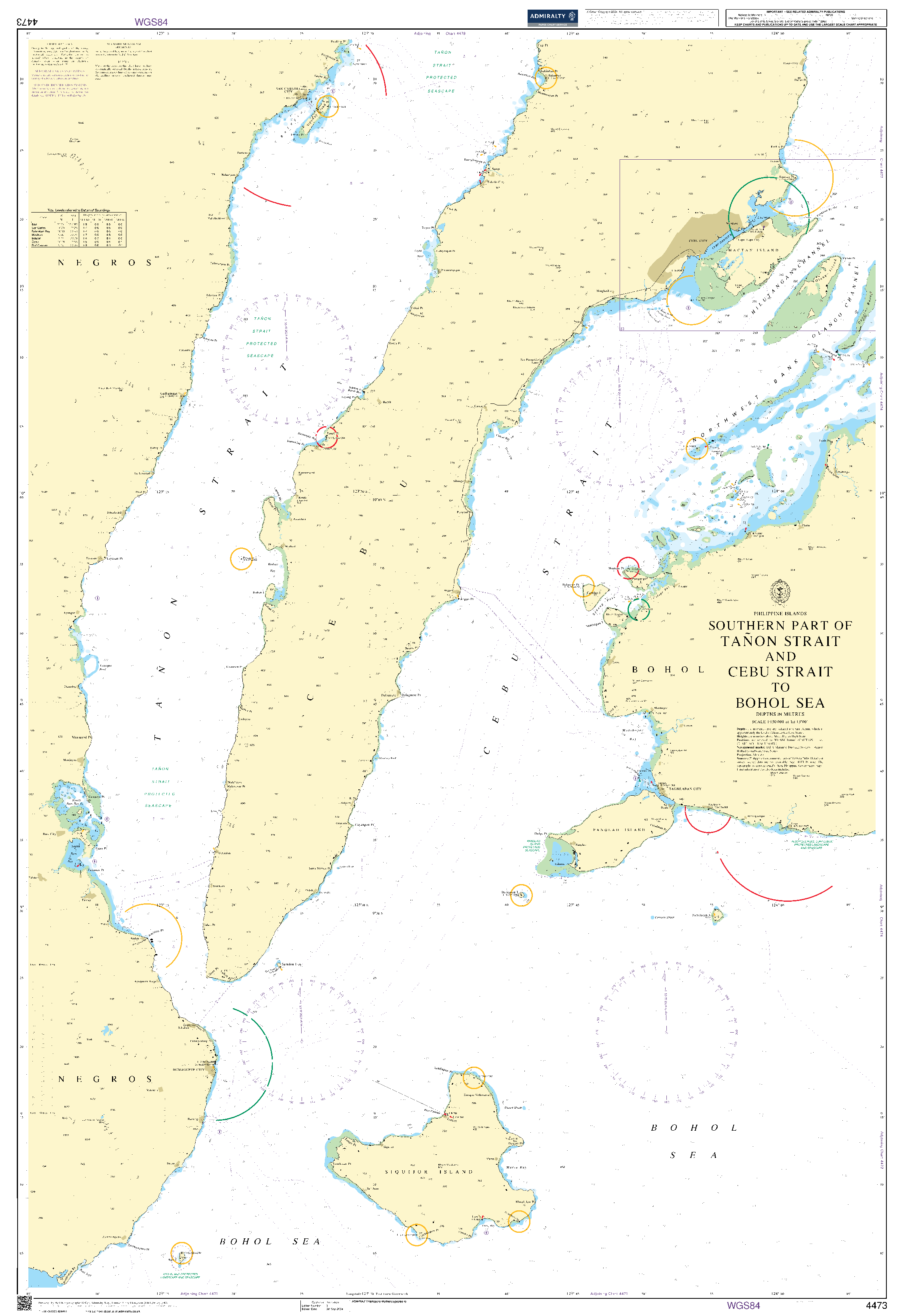 British Admiralty Nautical Chart 4473: Southern Part of Tanon Strait and Cebu Strait to Bohol Sea