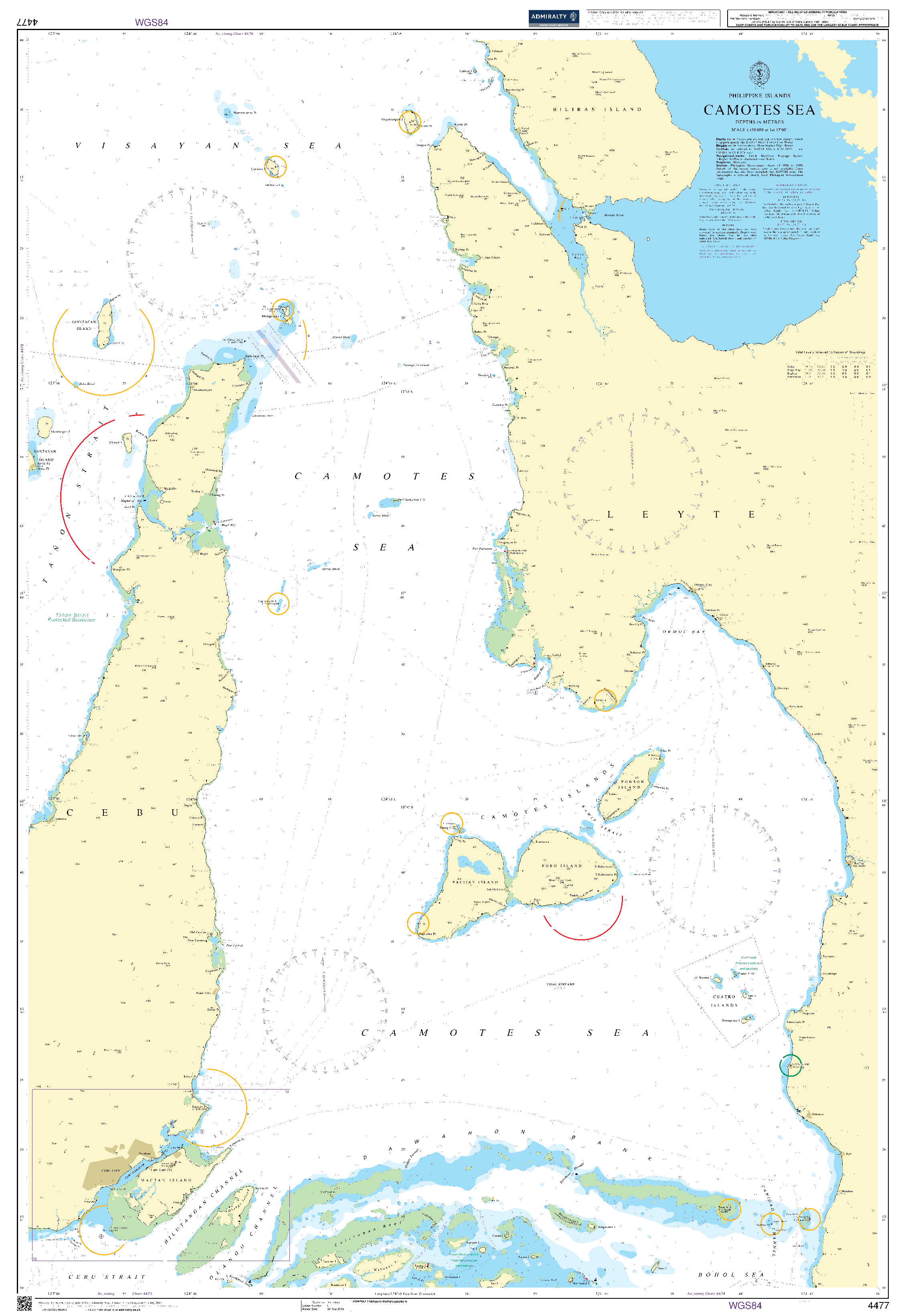 British Admiralty Nautical Chart  4477: Camotes Sea