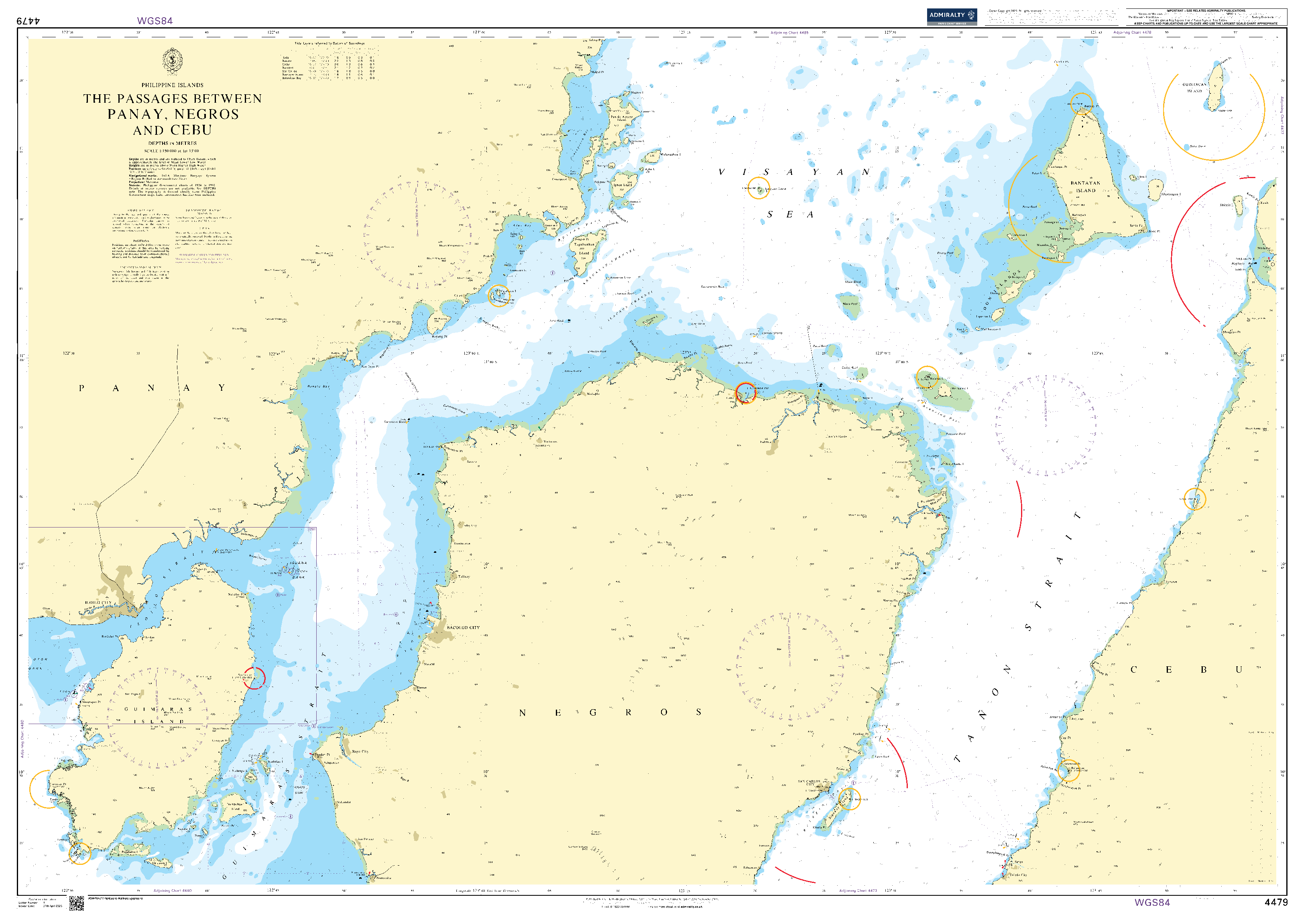 British Admiralty Nautical Chart 4479: The passages between Panay, Negros and Cebu