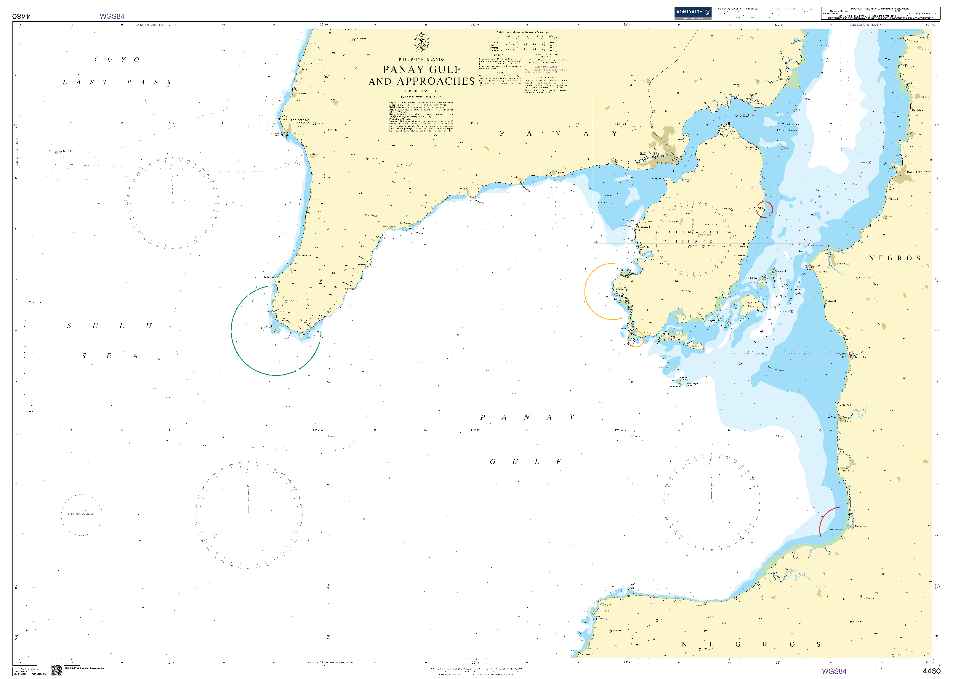 British Admiralty Nautical Chart 4480: Panay Gulf and Approaches