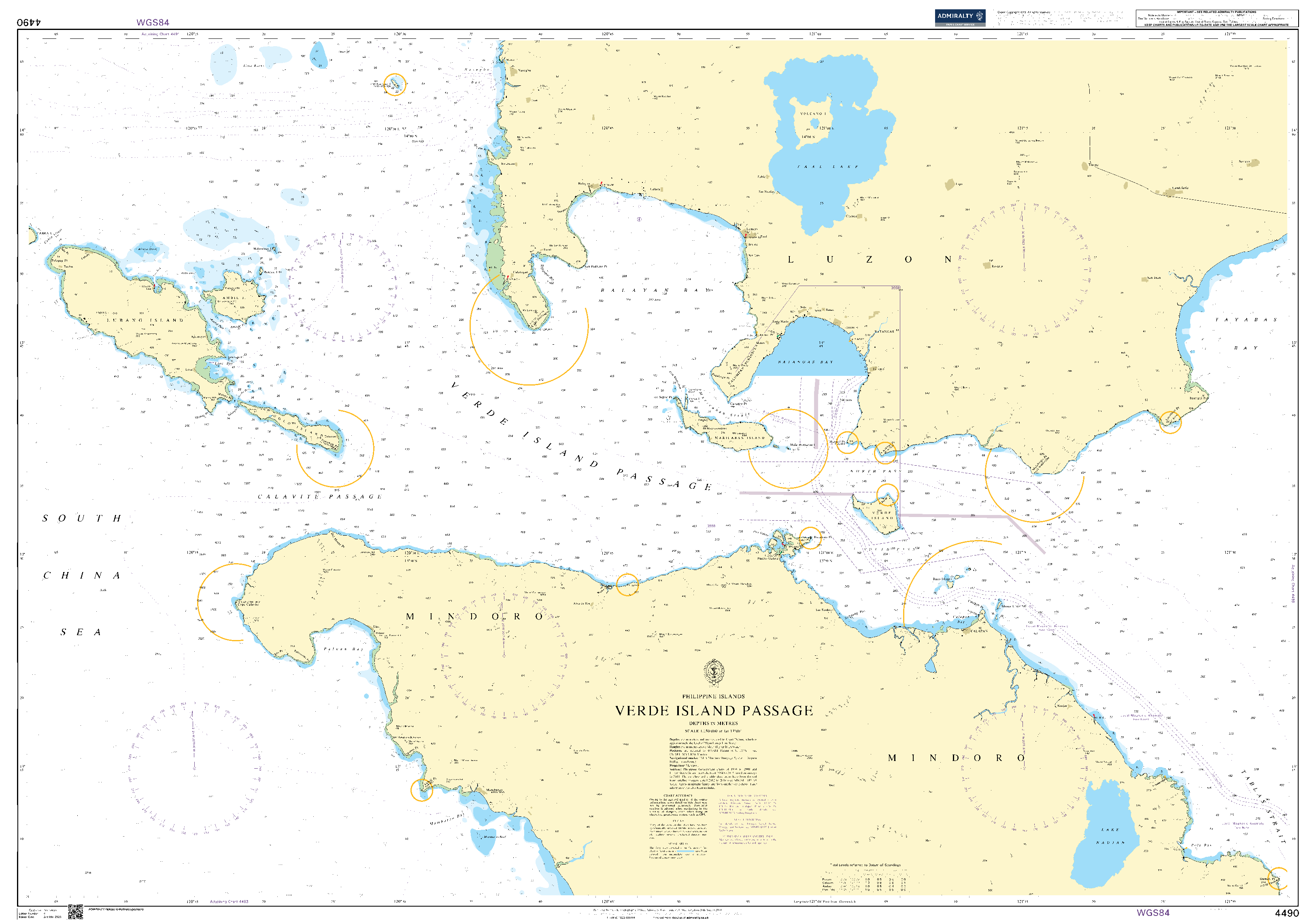 British Admiralty Nautical Chart 4490: Verde Island Passage