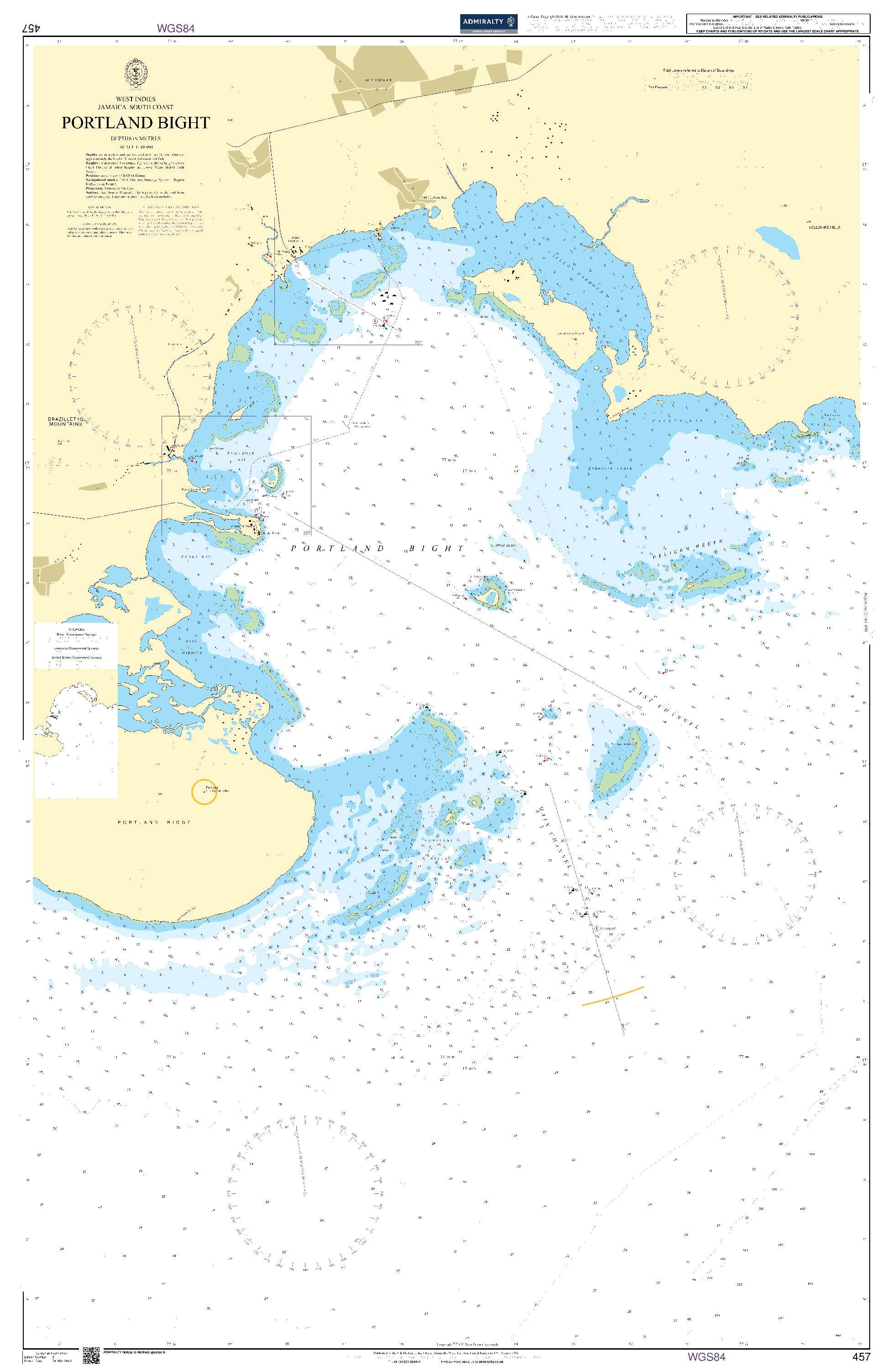 British Admiralty Nautical Chart 457: Portland Bight