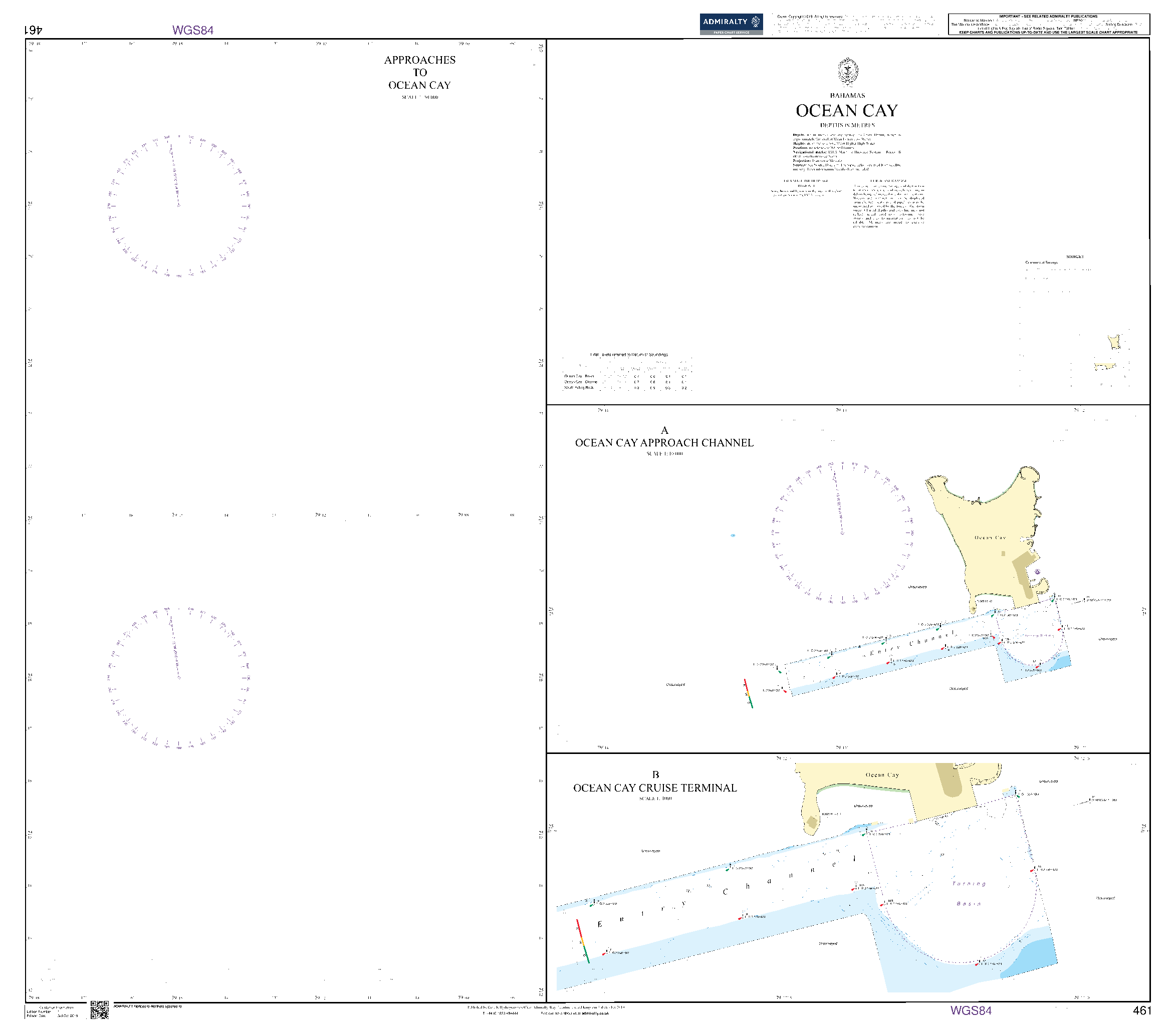 British Admiralty Nautical Chart 461: Ocean Cay