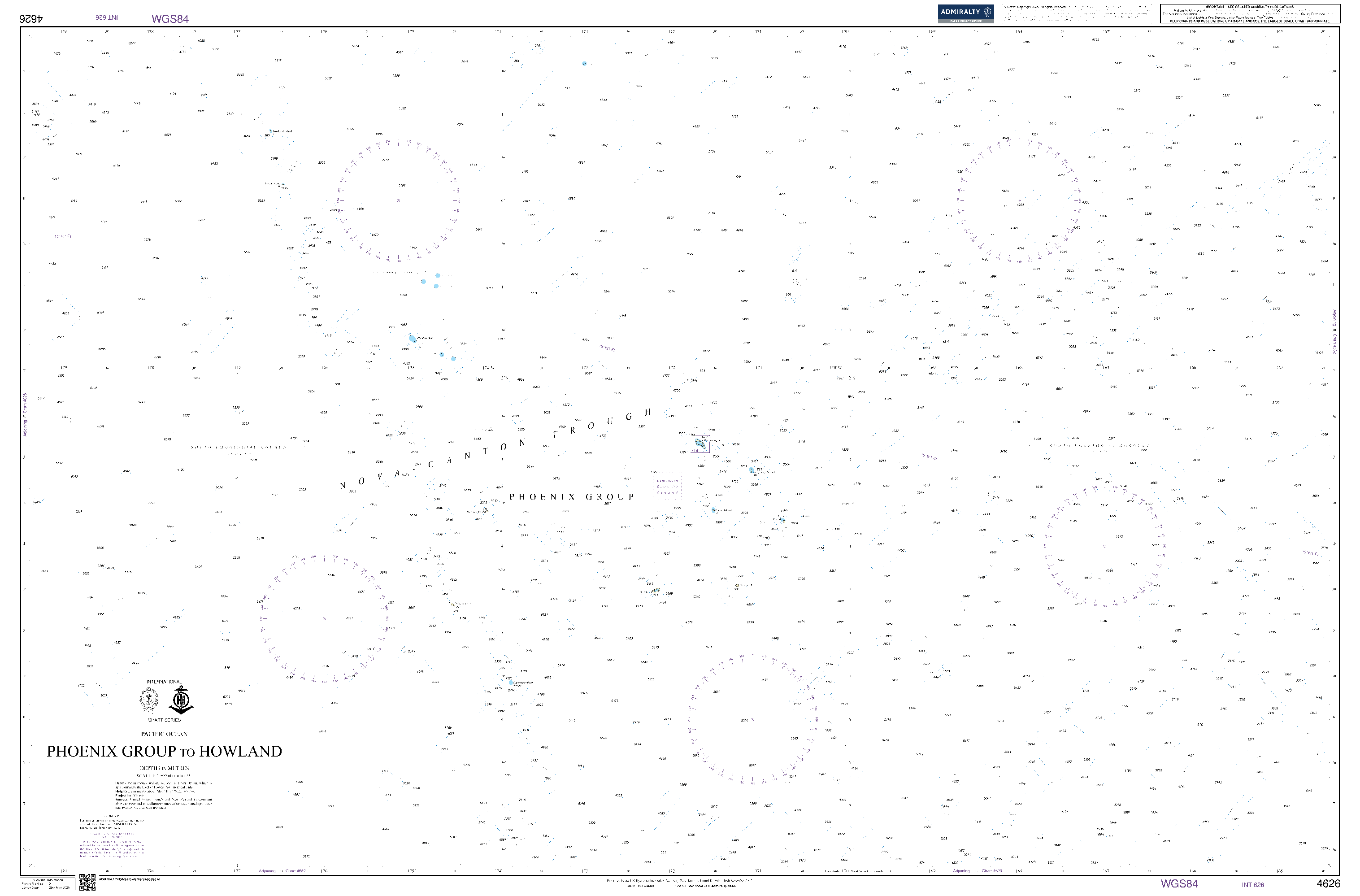 British Admiralty Nautical Chart 4626: Phoenix Group to Howland