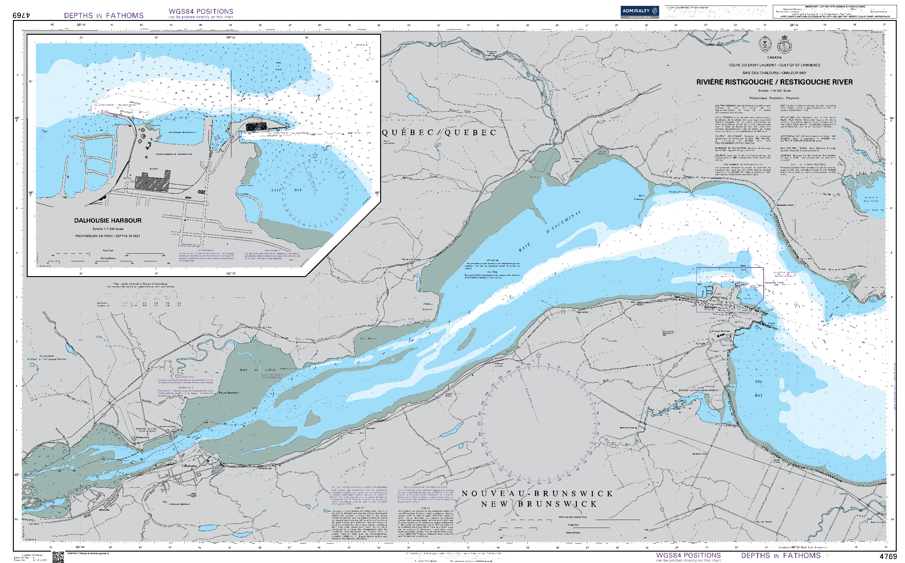 British Admiralty Nautical Chart 4769: Riviere Ristigouche/Restigouche River