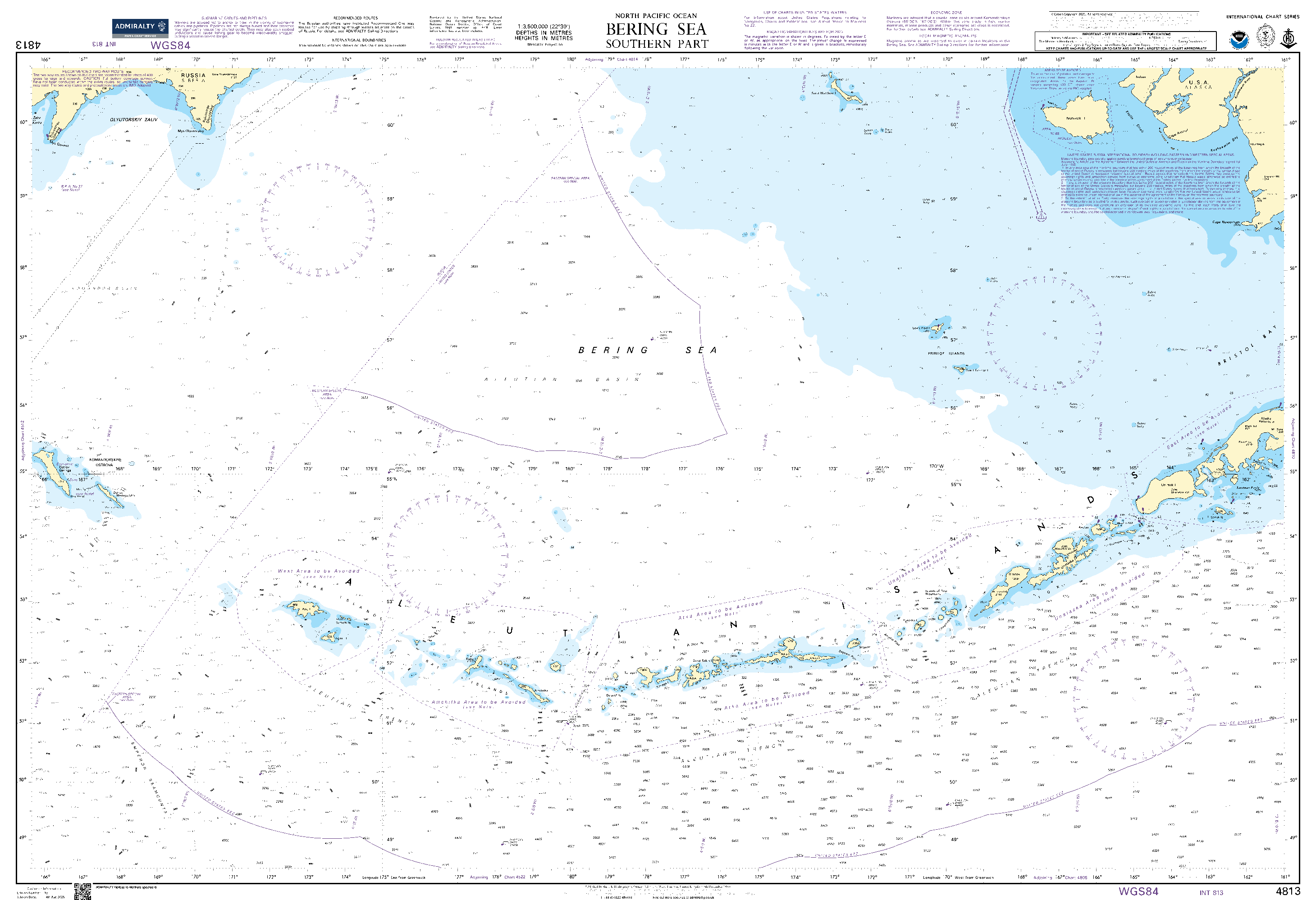 British Admiralty Nautical Chart 4813: North Pacific Ocean, Bering Sea, Southern Part