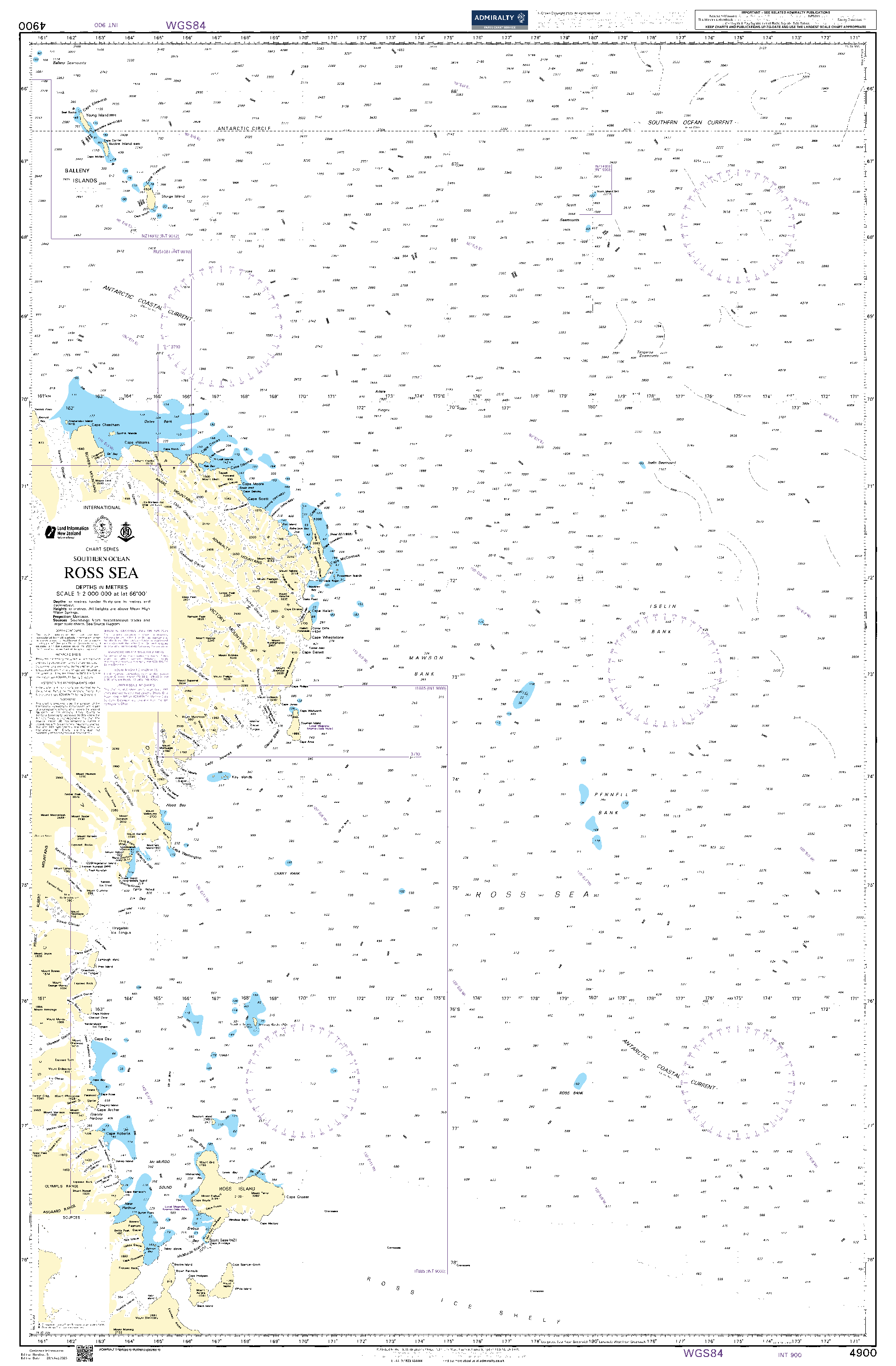 British Admiralty Nautical Chart 4900: Ross Sea