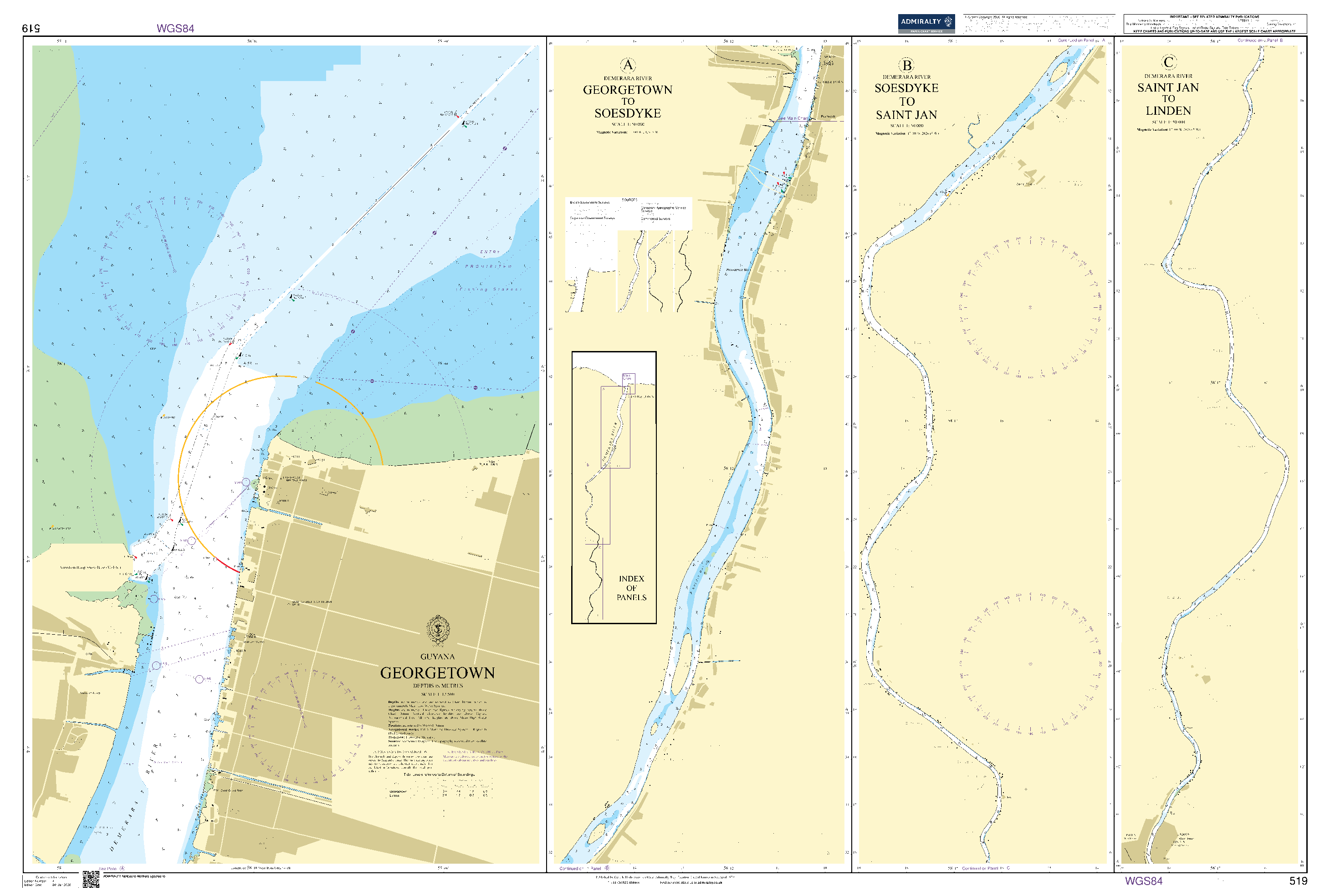 British Admiralty Nautical Chart 519: Georgetown