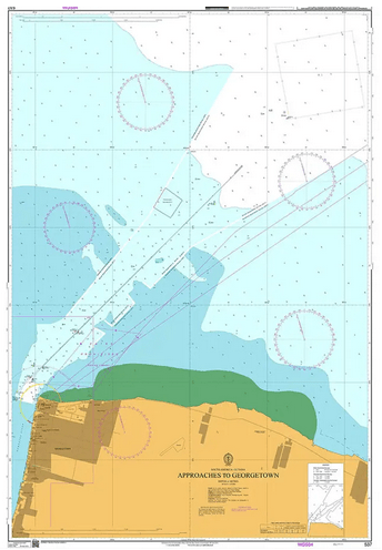 British Admiralty Nautical Chart 537: Brazil - Approaches to Georgetown