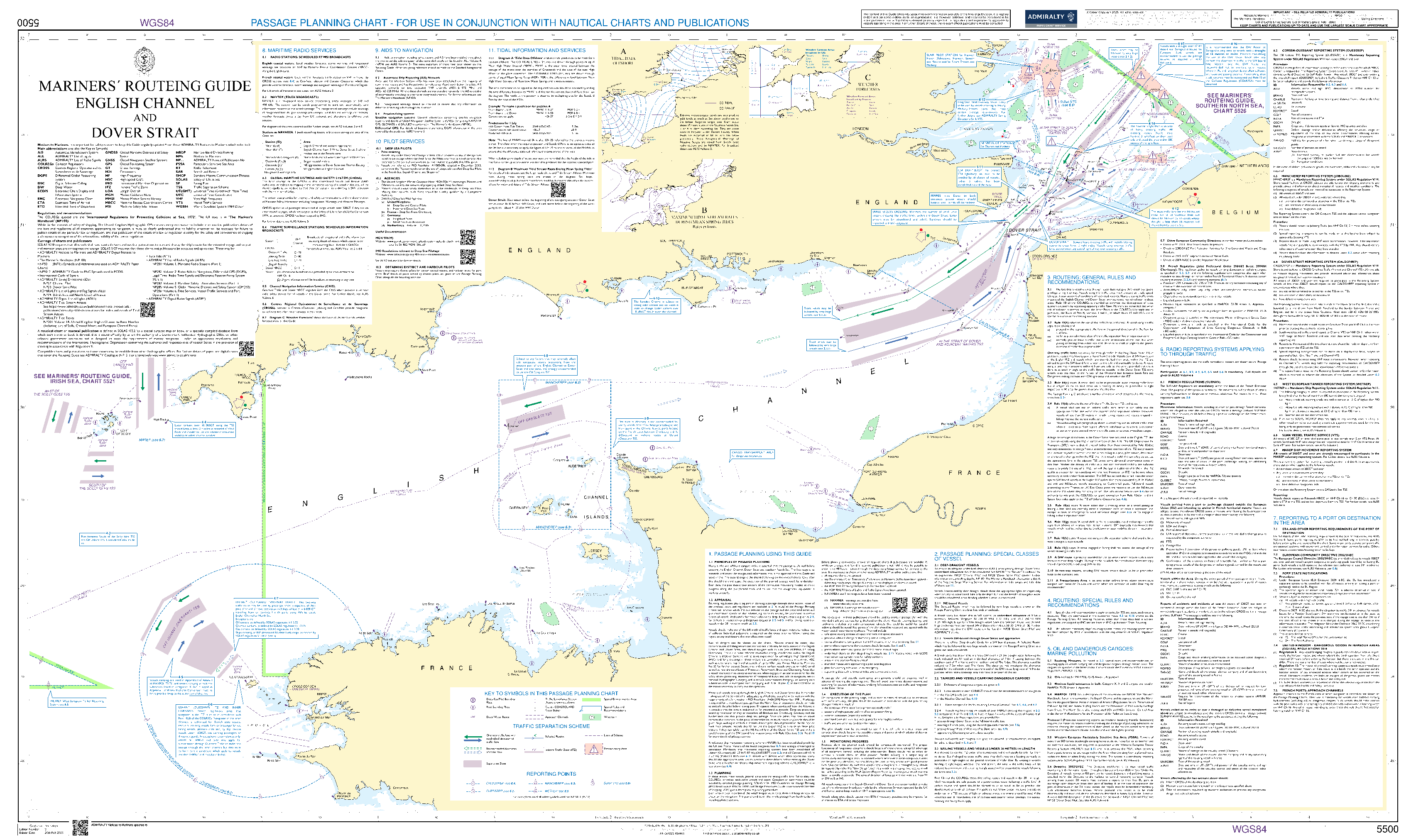 British Admiralty Nautical Chart 5500: Mariners' Routeing Guide - English Channel and Dover Strait