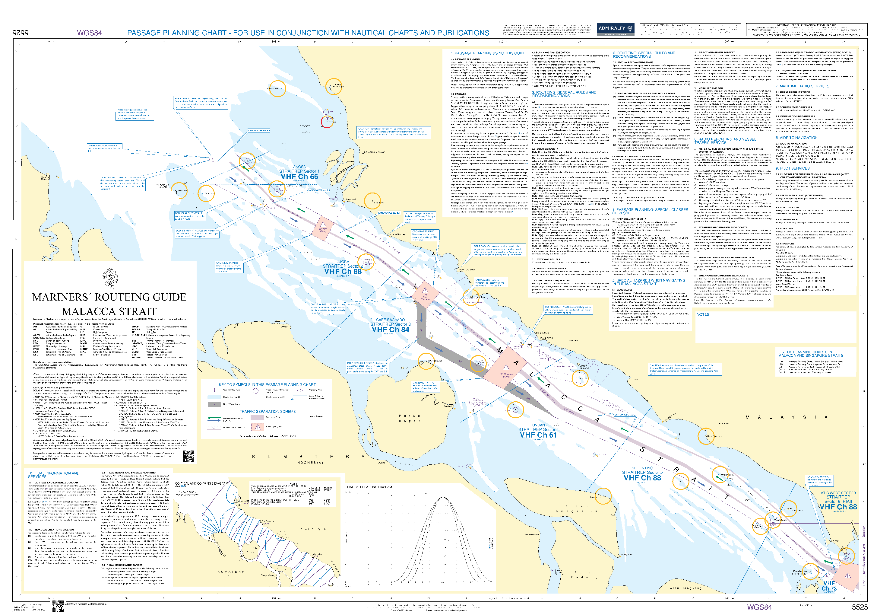 British Admiralty Nautical Chart 5525: Mariners' Routeing Guide Malacca Strait