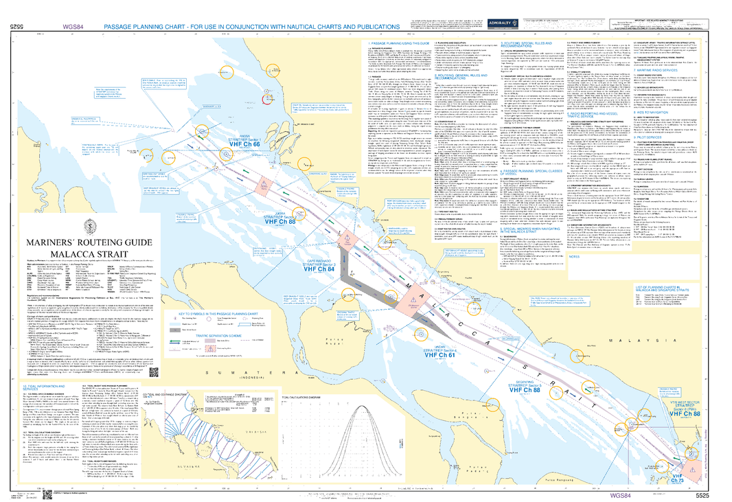 British Admiralty Nautical Chart 5525: Mariners' Routeing Guide Malacc ...