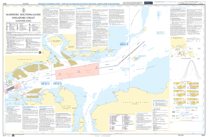 British Admiralty Nautical Chart 5527: Mariners' Routeing Guide Singapore Strait Eastern Part