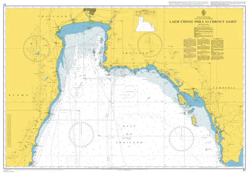 British Admiralty Nautical Chart 67: Laem Chong Phra to Chrouy Samit