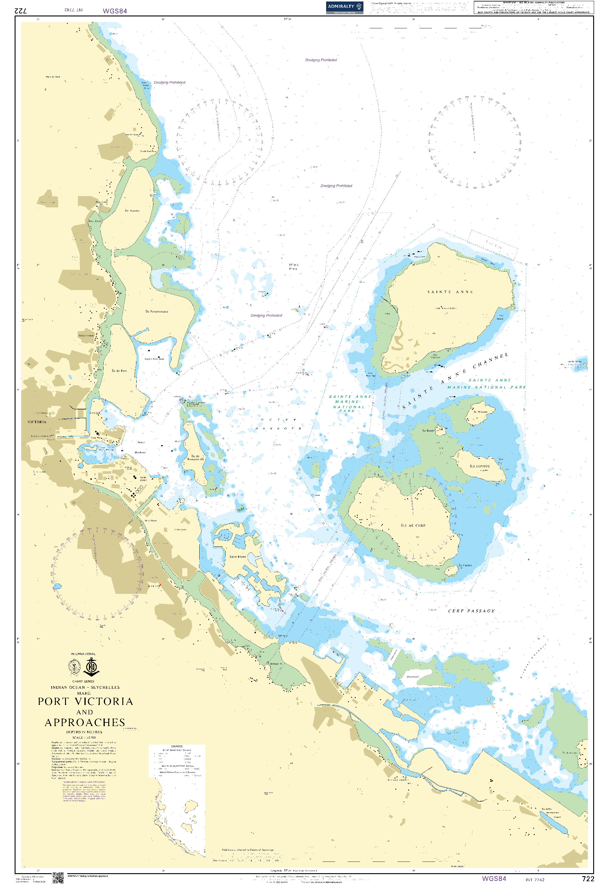 British Admiralty Nautical Chart 722: Port Victoria and Approaches