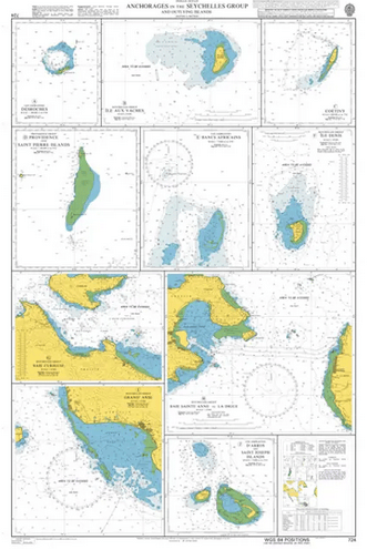 British Admiralty Nautical Chart 724: Anchorages in the Seychelles Group and Outlying Islands