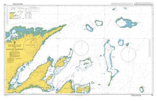 British Admiralty Nautical Chart 752: Natewa Bay to Nanuku Passage