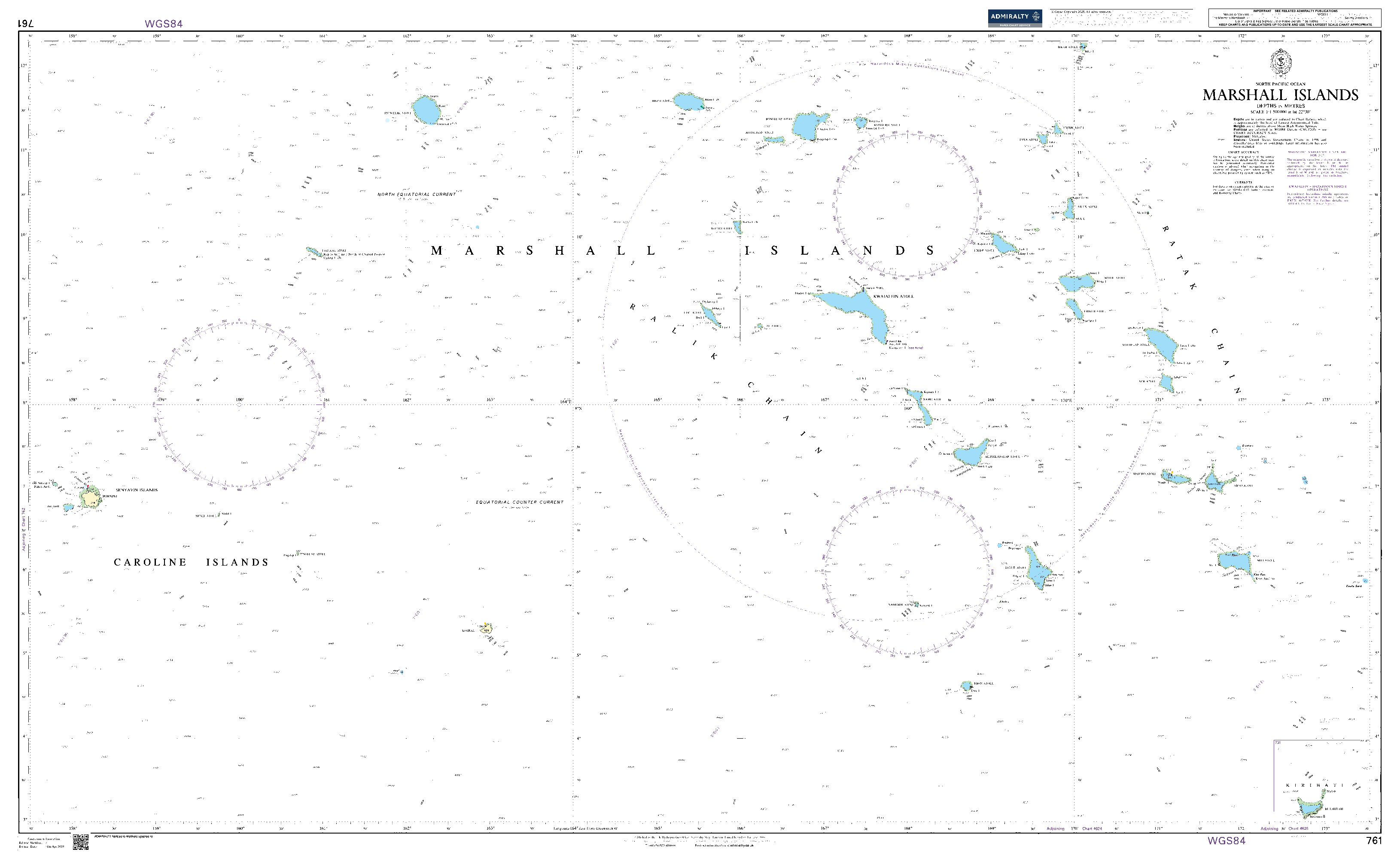 British Admiralty Nautical Chart 761: Marshall Islands