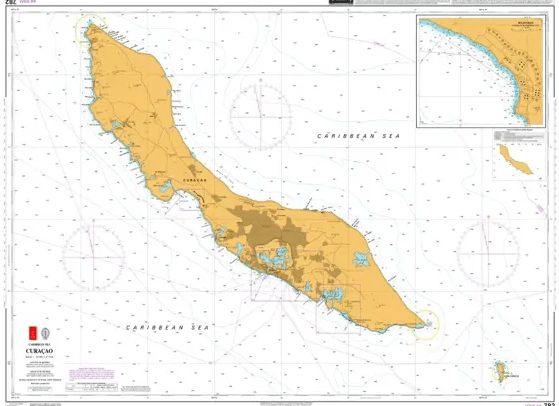 British Admiralty Nautical Chart 782: Curaçao