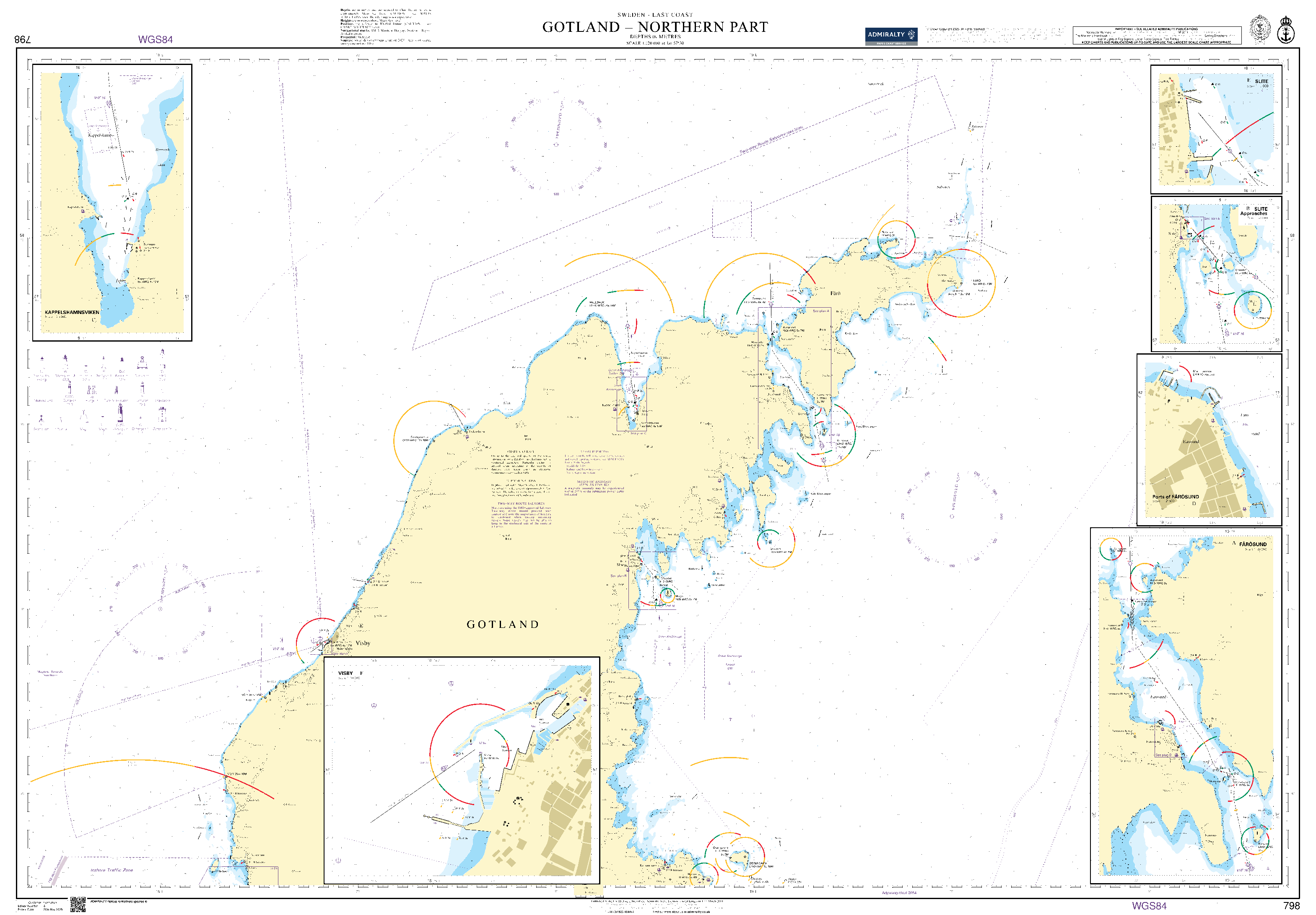 British Admiralty Nautical Chart 798: Sweden - East Coast, Gotland - Northern Part