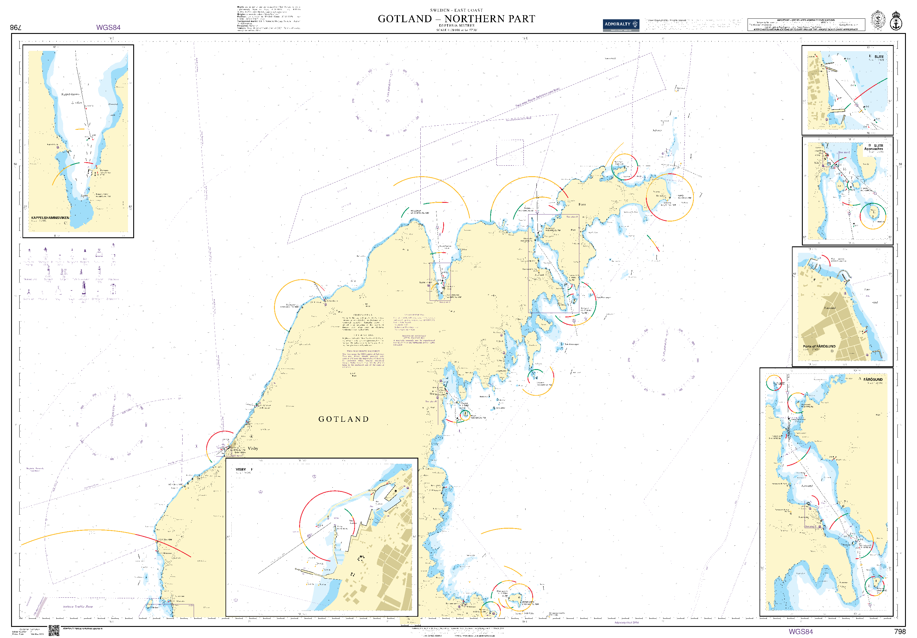 British Admiralty Nautical Chart 798: Sweden - East Coast, Gotland - Northern Part