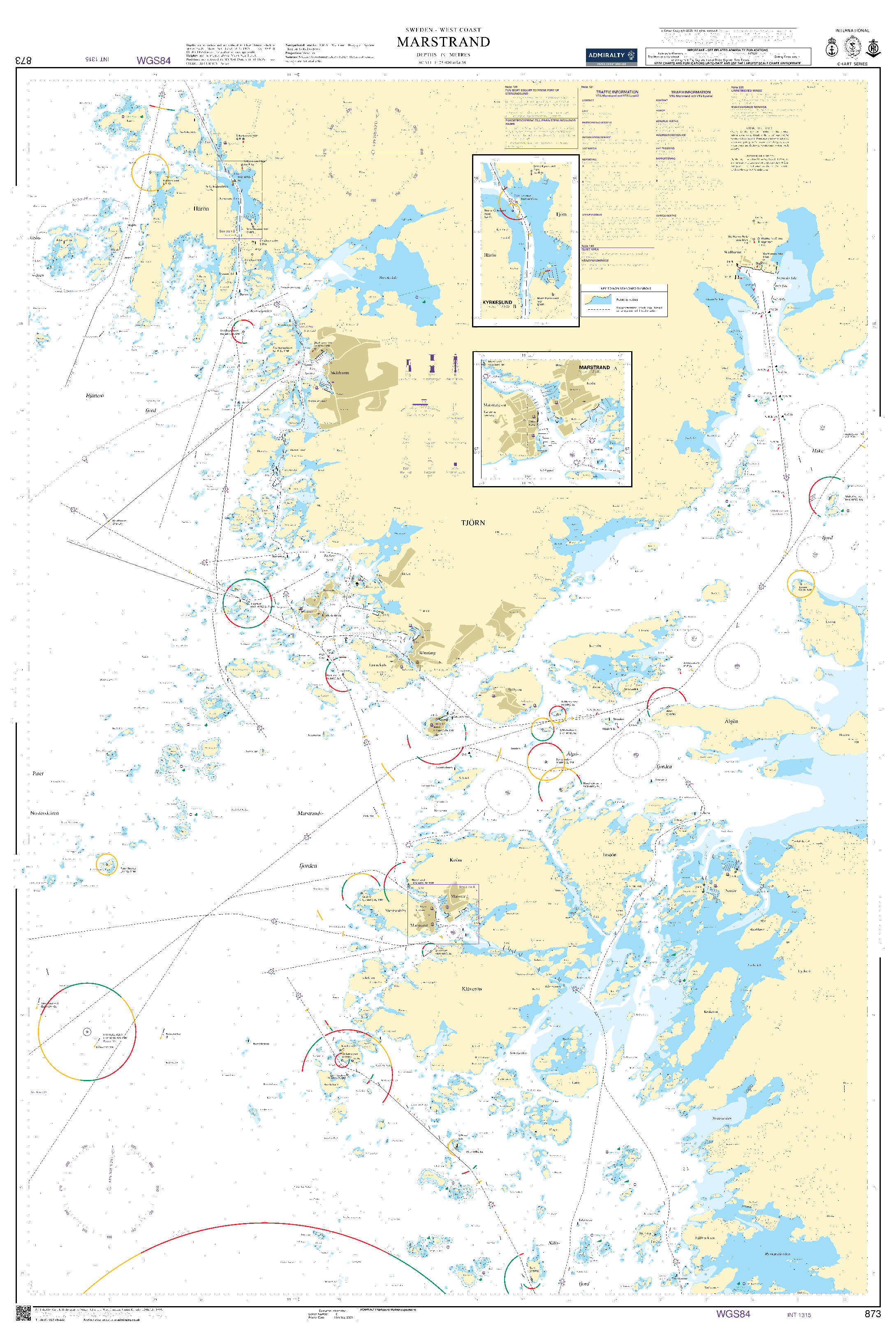 British Admiralty Nautical Chart 873: Sweden - West Coast, Marstrand