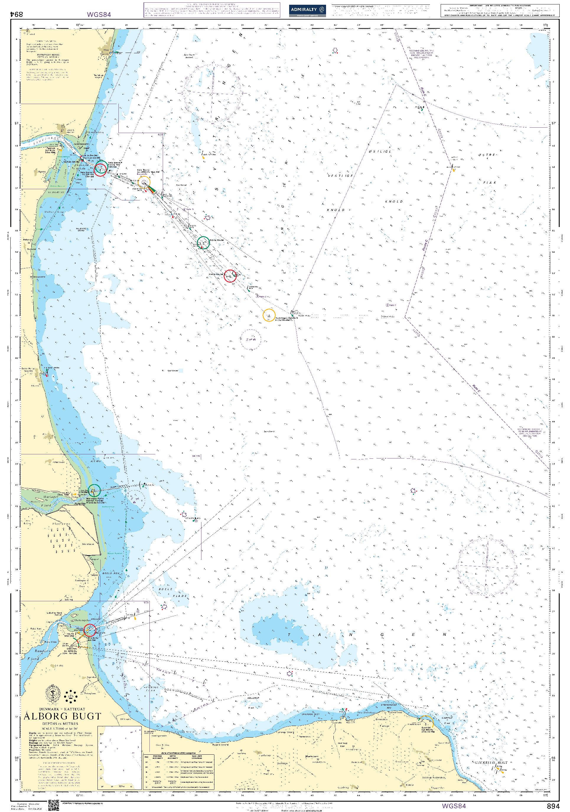 British Admiralty Nautical Chart 894: Denmark – Kattegat, Ålborg Bugt