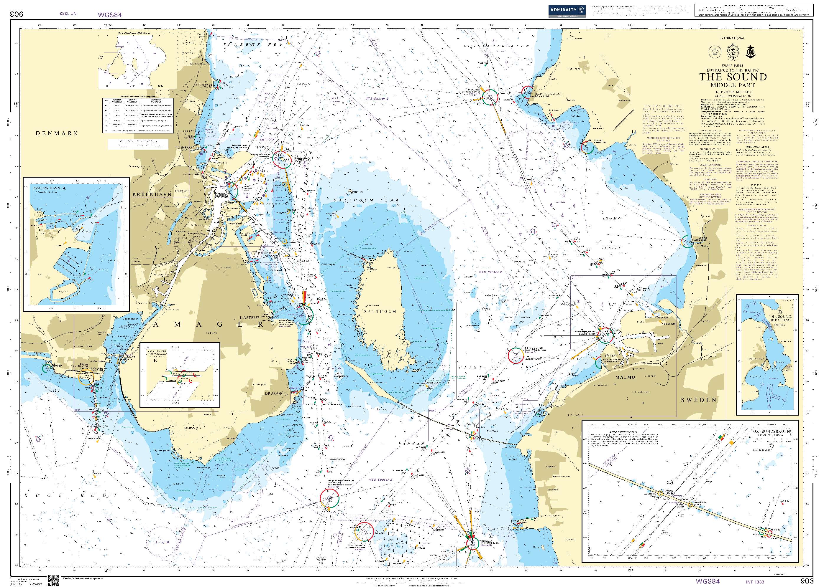 British Admiralty Nautical Chart 903: Entrance to the Baltic, The Sound, Middle Part