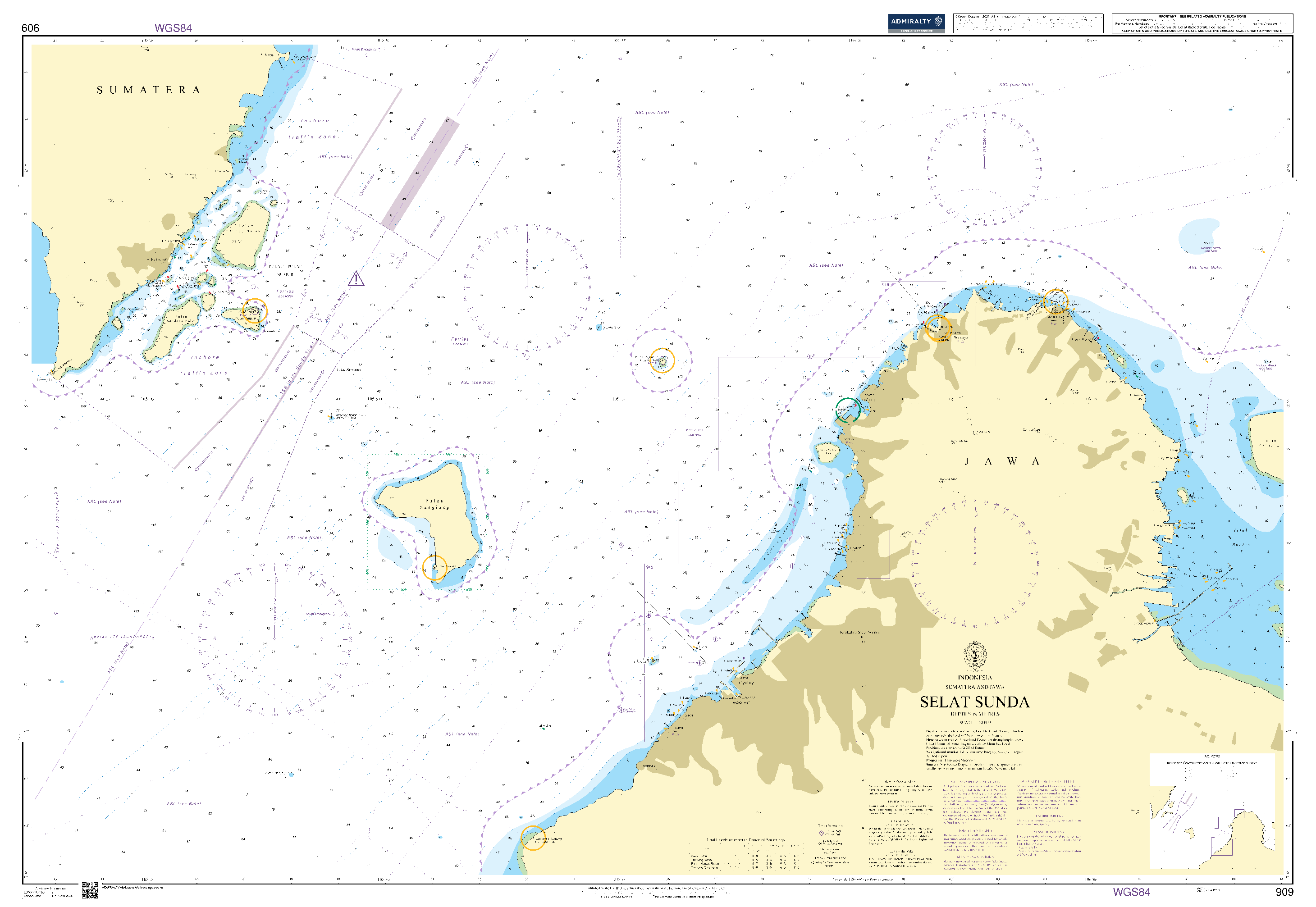 British Admiralty Nautical Chart 909: Selat Sunda