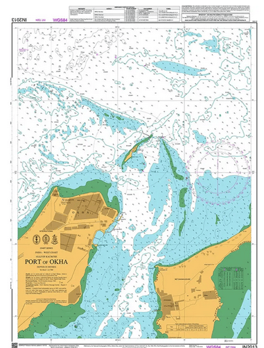 British Admiralty Nautical Chart IN2013: Port of Okha