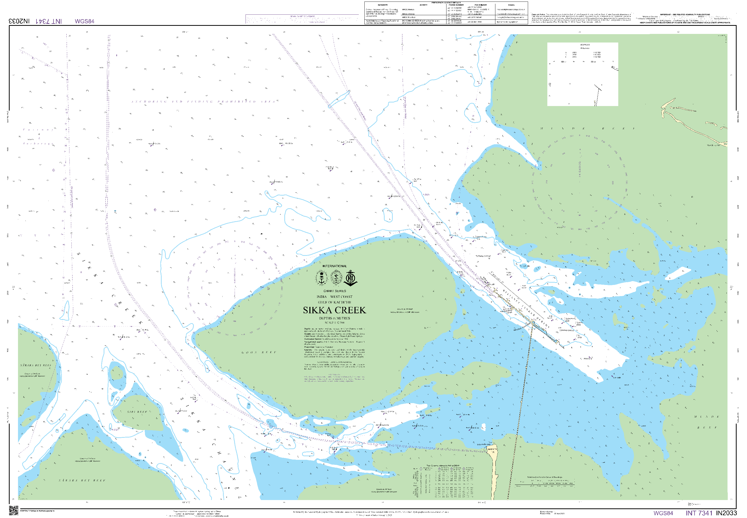 British Admiralty Nautical Chart IN2033: Sikka Creek
