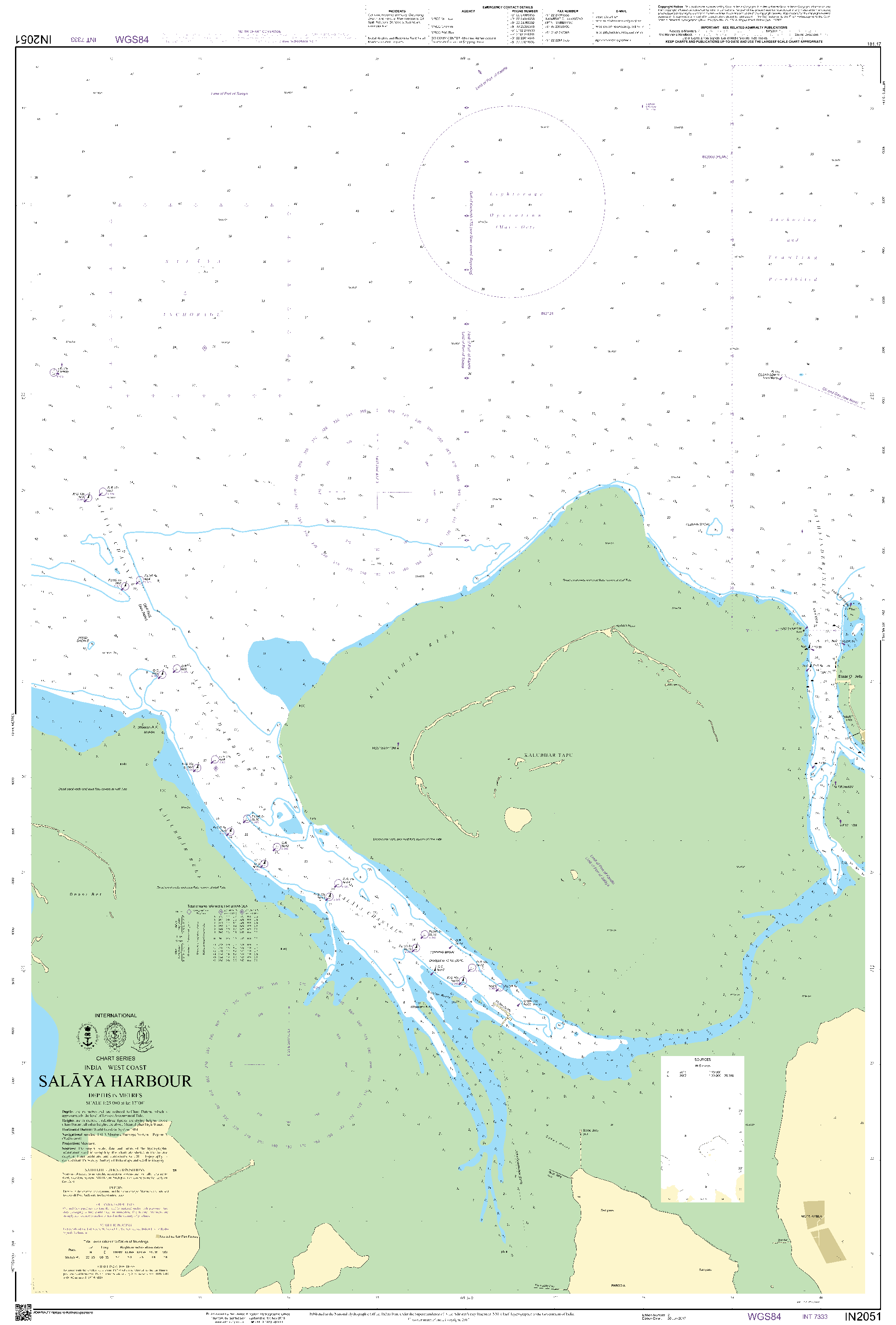 British Admiralty Nautical Chart IN2051: Salaya Harbour