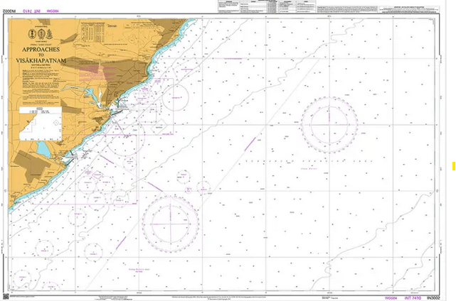 British Admiralty Nautical Chart IN3002: Approaches to Visakhapatnam
