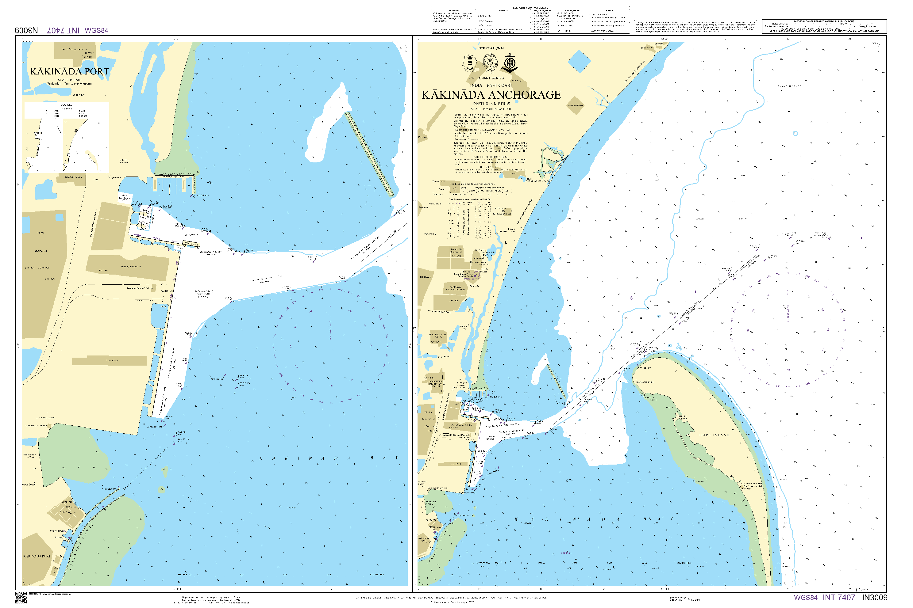 British Admiralty Nautical Chart IN3009: Kakinada Port