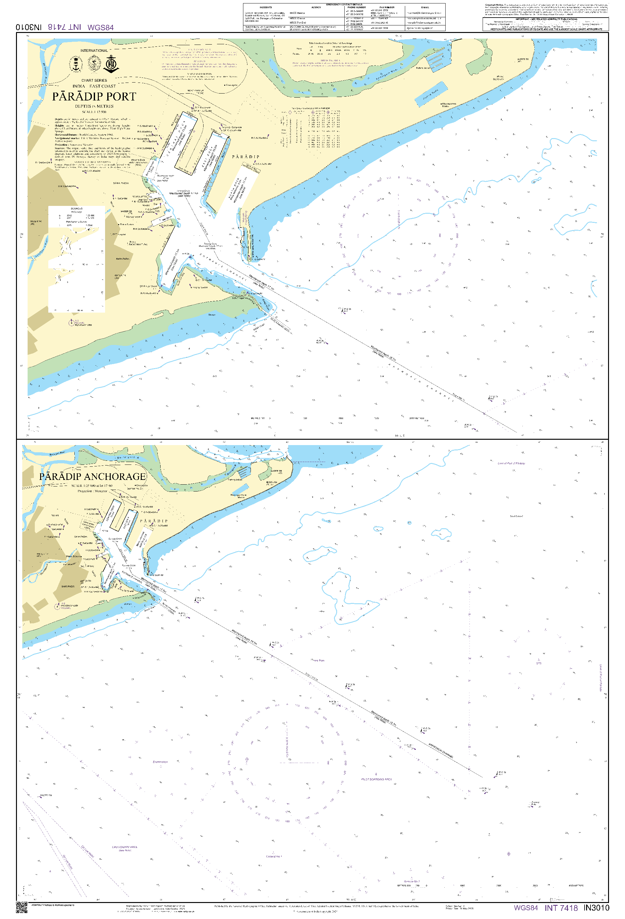 British Admiralty Nautical Chart IN3010: Paradip Port