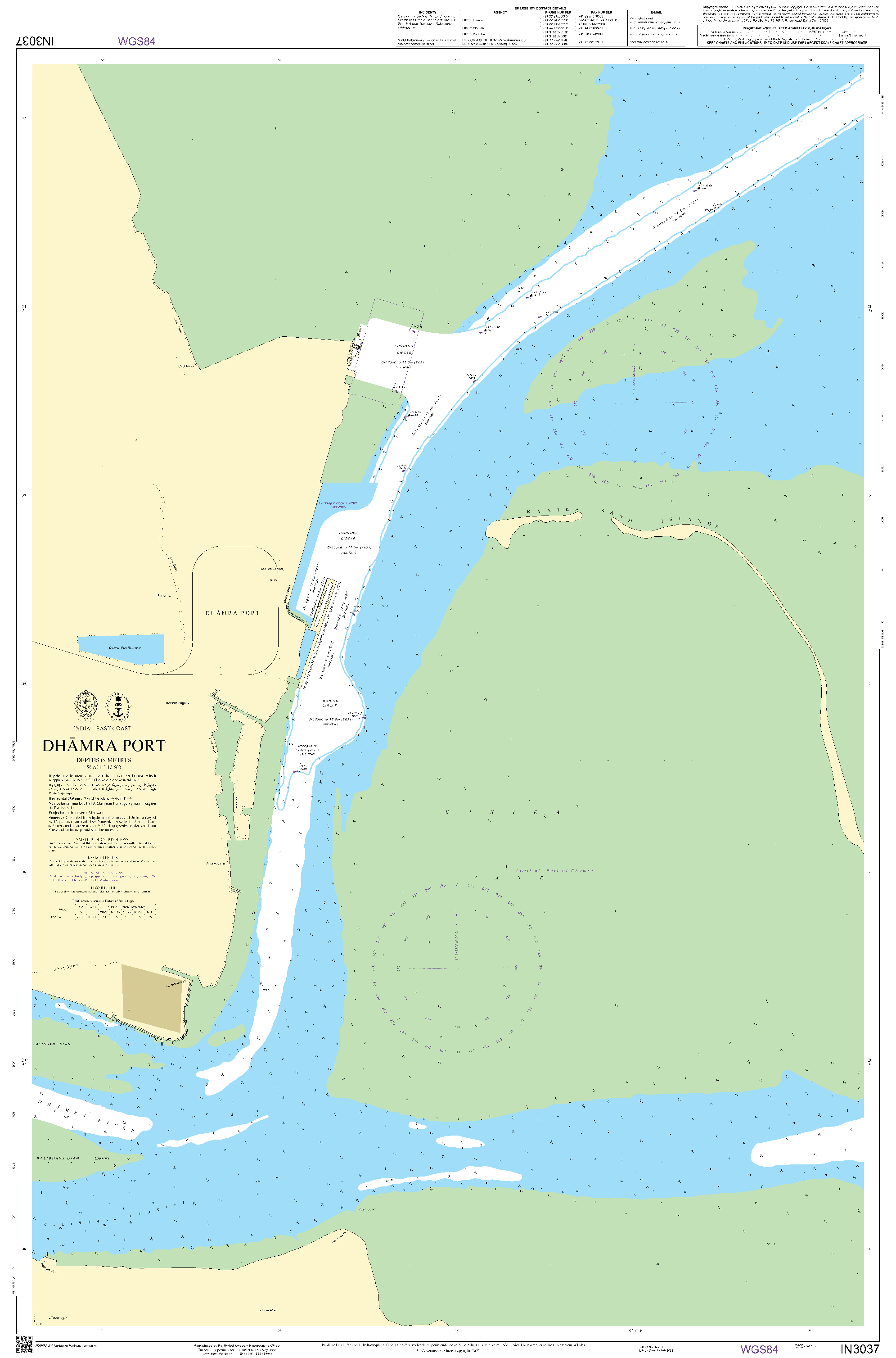 British Admiralty Nautical Chart IN3037: Dhamra Port