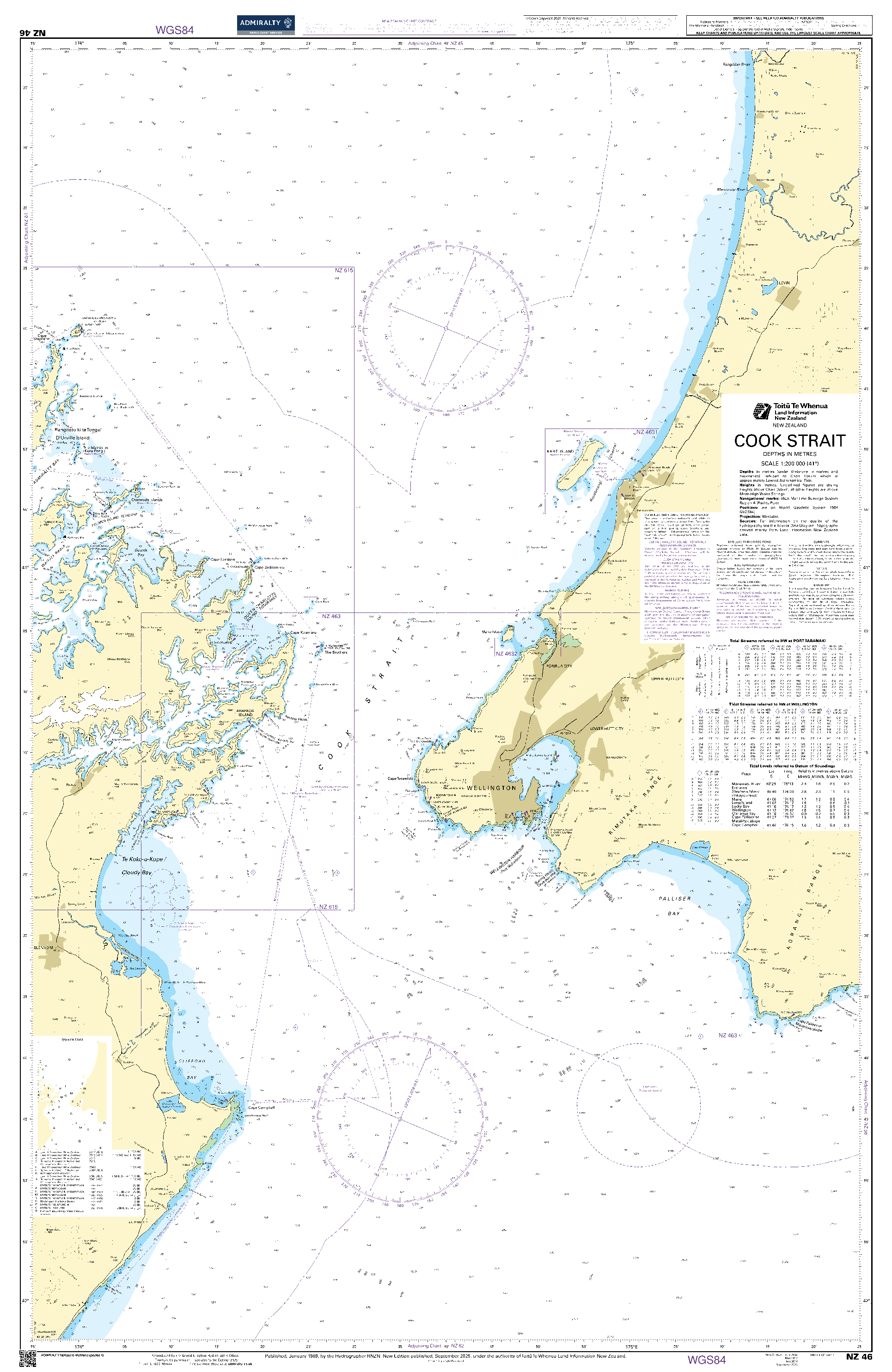 British Admiralty Nautical Chart NZ46: Cook Strait