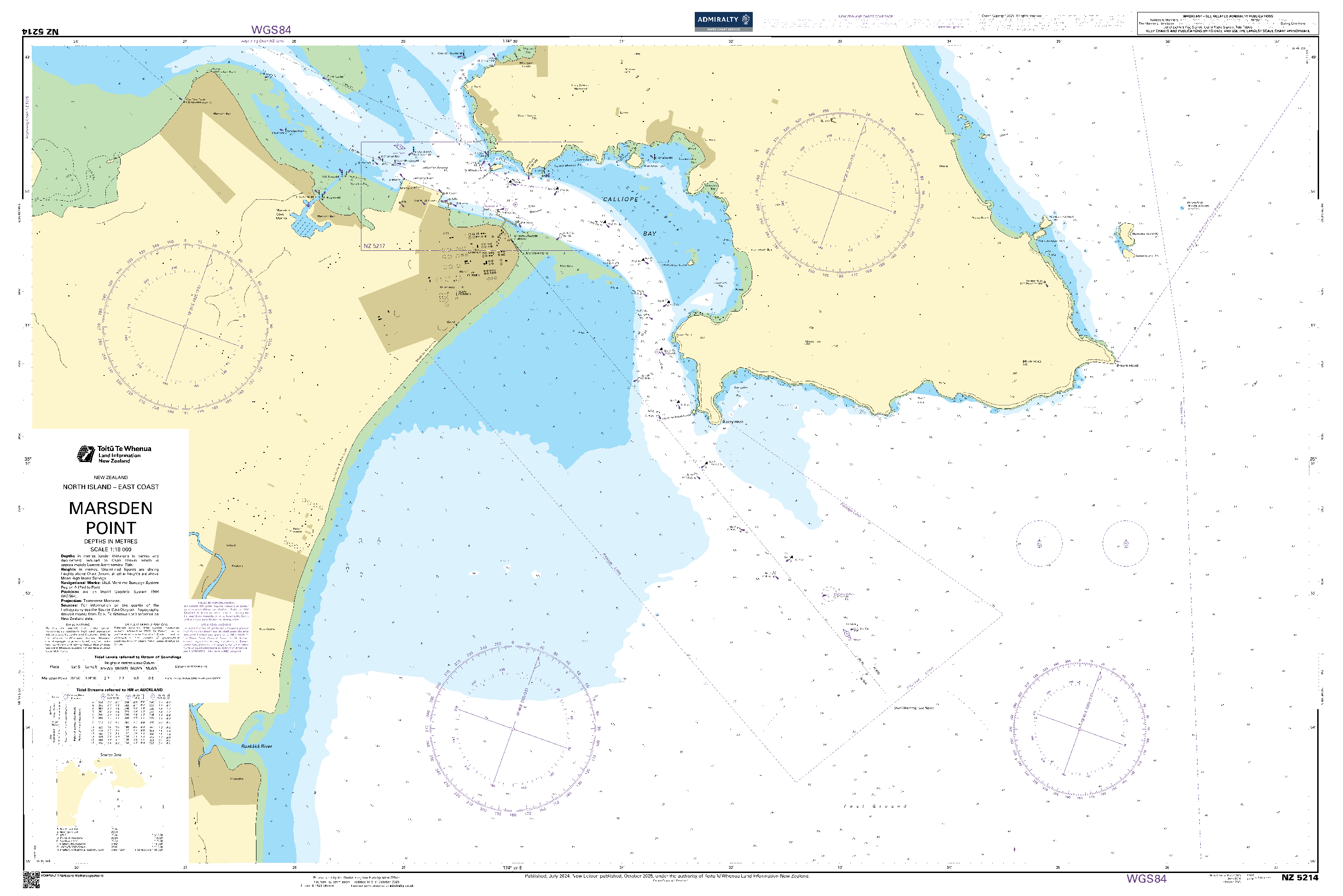 British Admiralty Nautical Chart NZ5214: Marsden Point