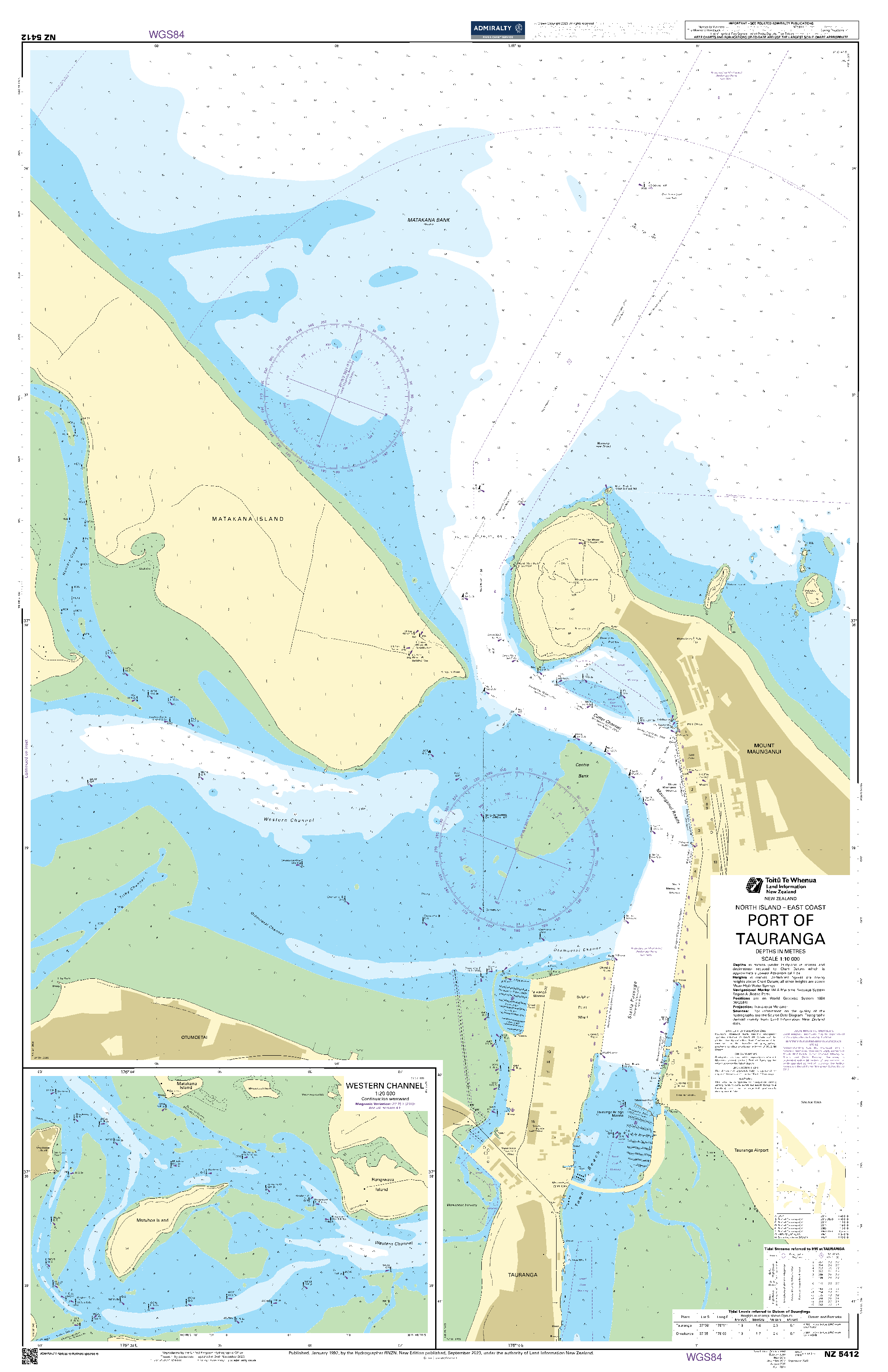 British Admiralty Nautical Chart NZ5412: Port of Tauranga