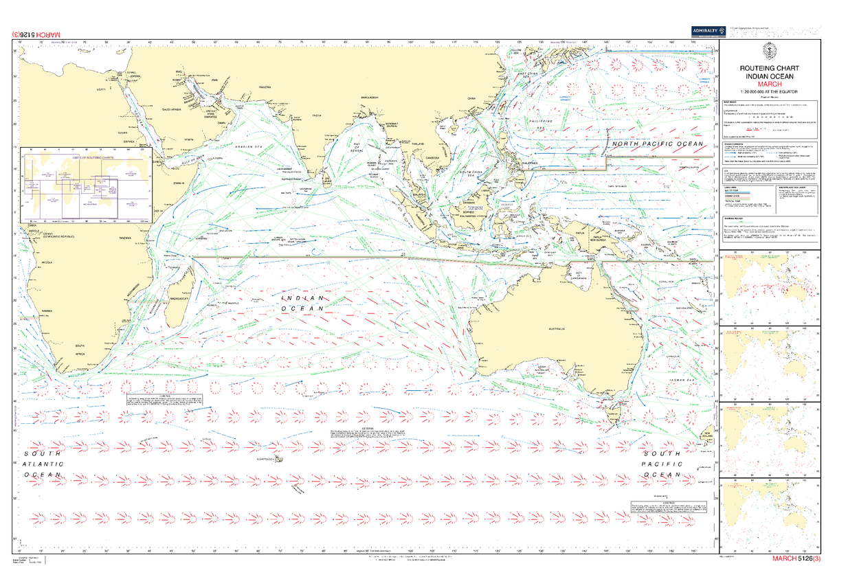 British Admiralty Routeing Chart 5126: Indian Ocean - Amnautical