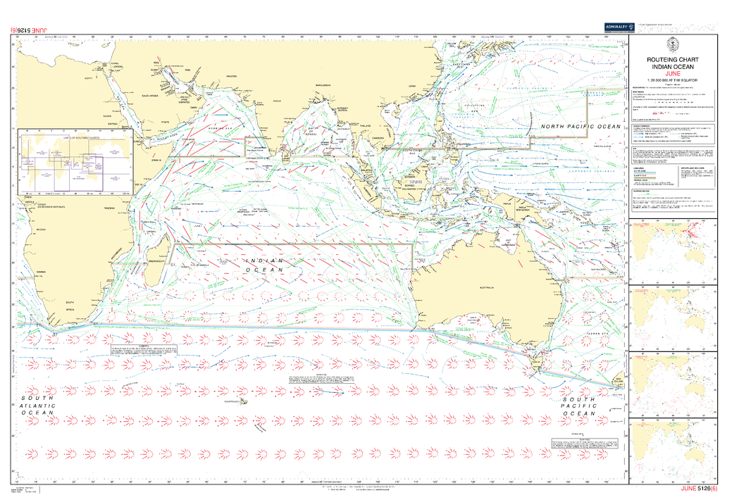 Ocean Routing Chart British Admiralty Routeing Chart 5126: Indian Ocean - Amnautical