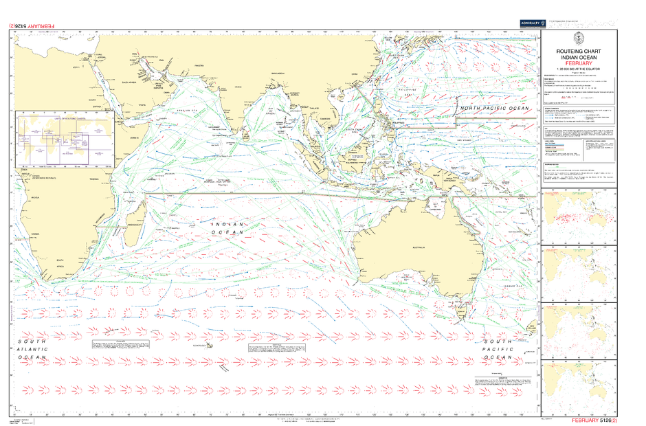 British Admiralty Routeing Chart 5126: Indian Ocean - Amnautical