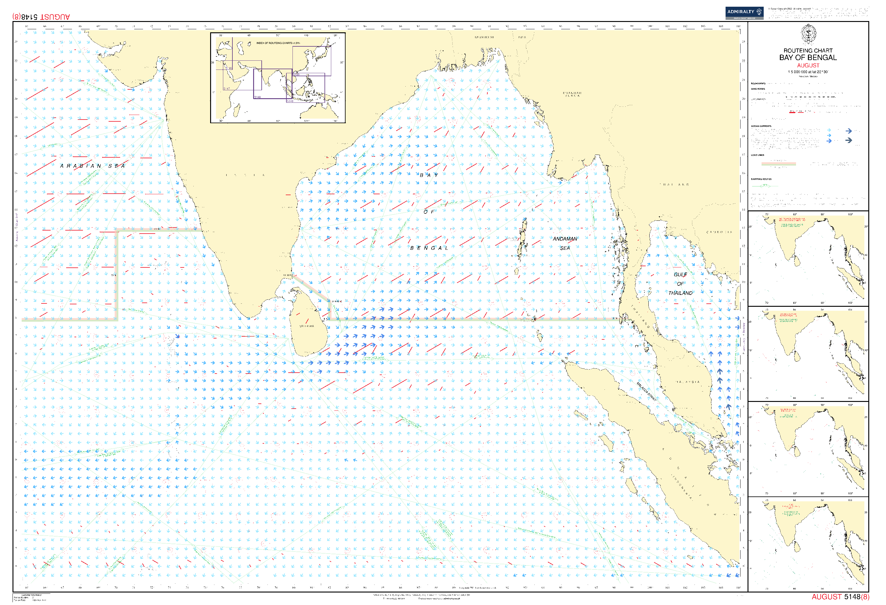 British Admiralty Routeing Chart 5148: Bay of Bengal